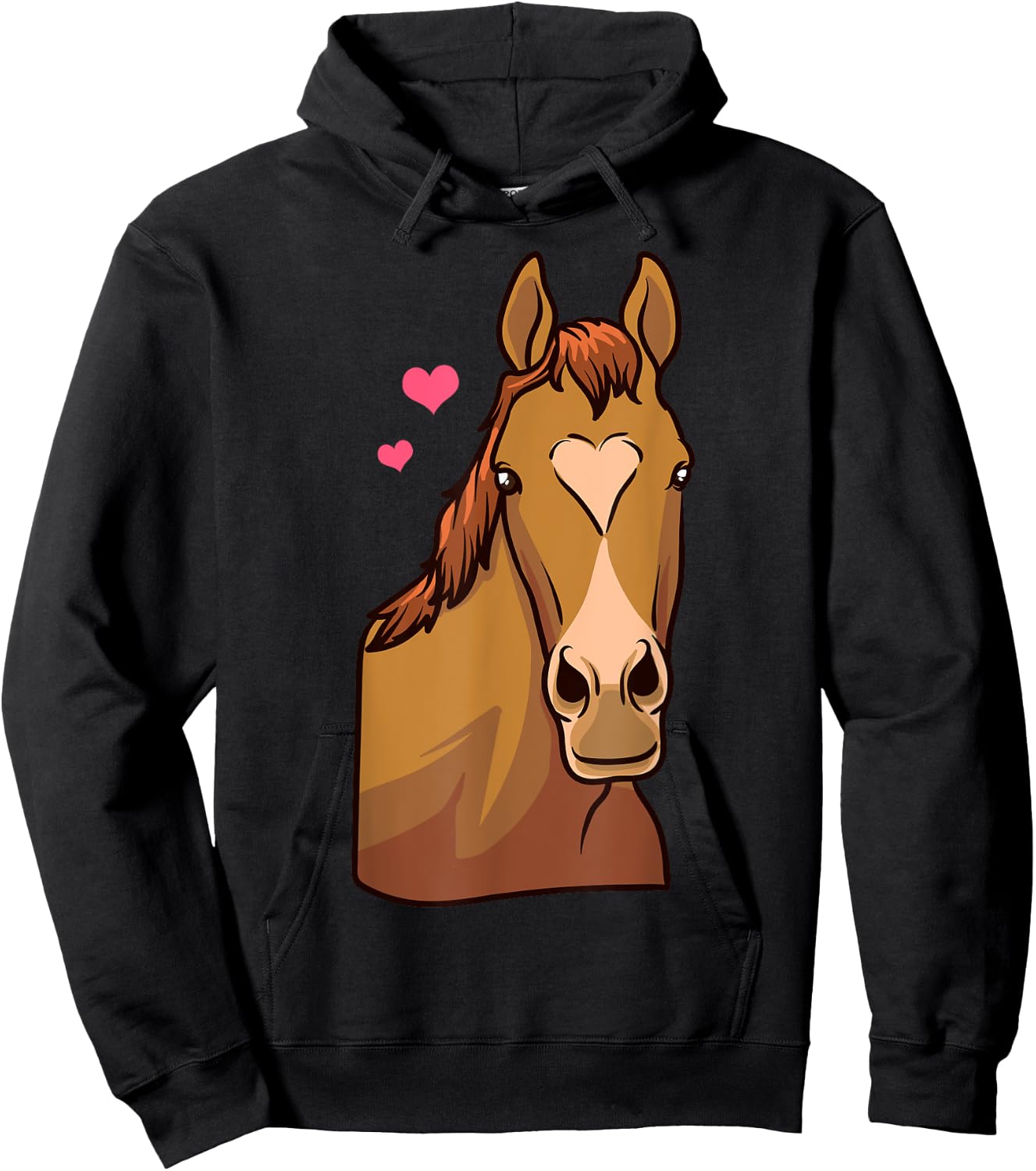 Horse Valentines Day Shirt Heart Pony Horseback Riding Girls Hoodie - Hoodie | Black