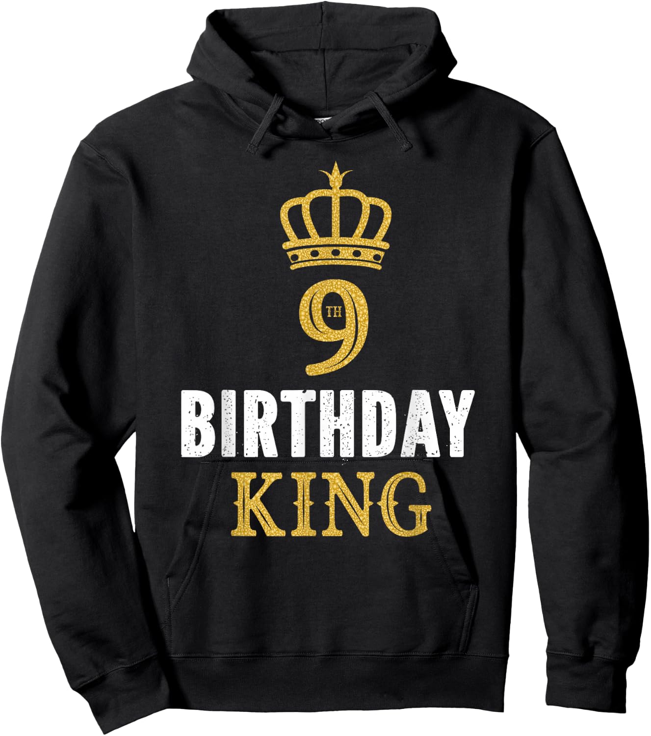 Happy 9th Birthday King 9 Years Old Party Ideas For Boys Hoodie - Hoodie | Black