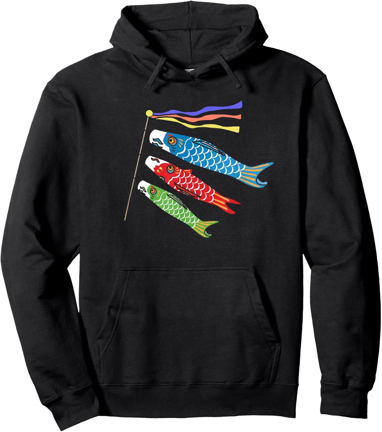 Japanese Carp Koi Koinobori Flag Childrens Day Kodomonohi Hoodie - Hoodie | Black