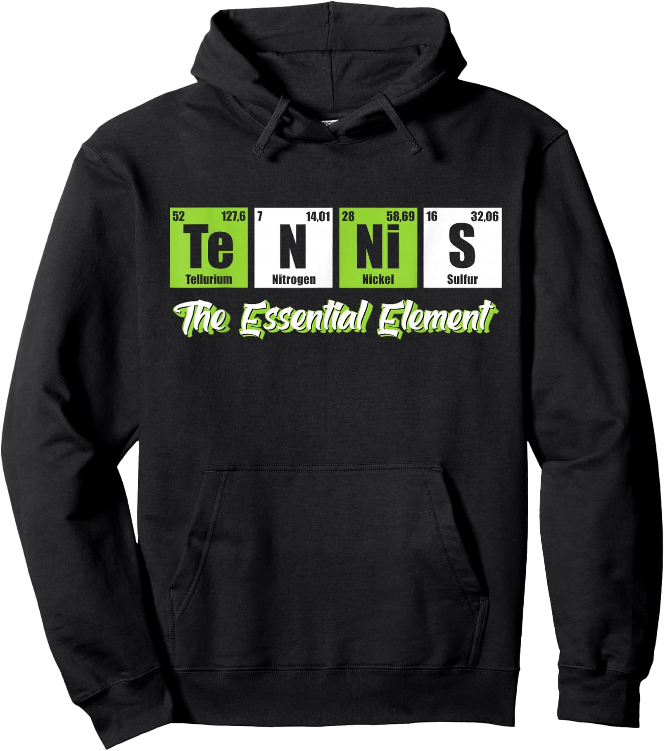Tennis - The Essential Element | Funny Love Tennis Hoodie - Hoodie | Black