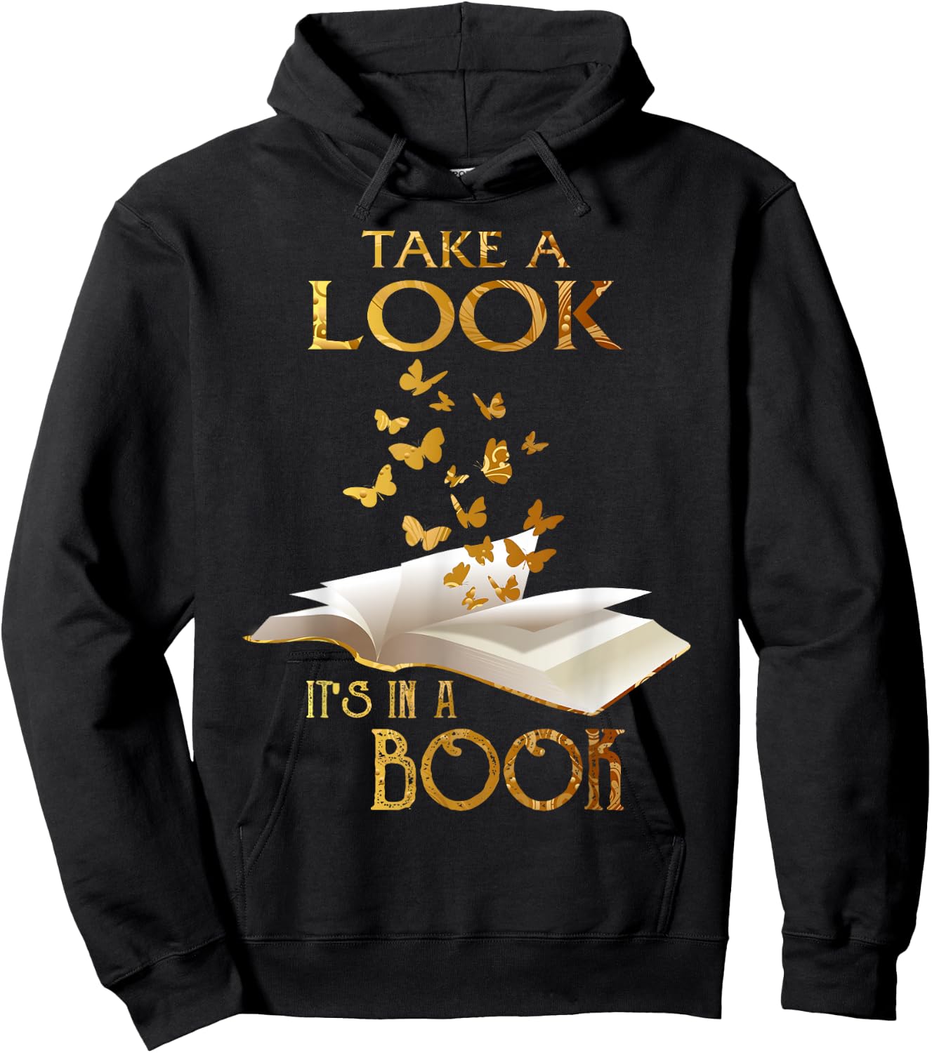 Reading Take A Look It's In A Book Butterflies Books Reader Hoodie - Hoodie | Black