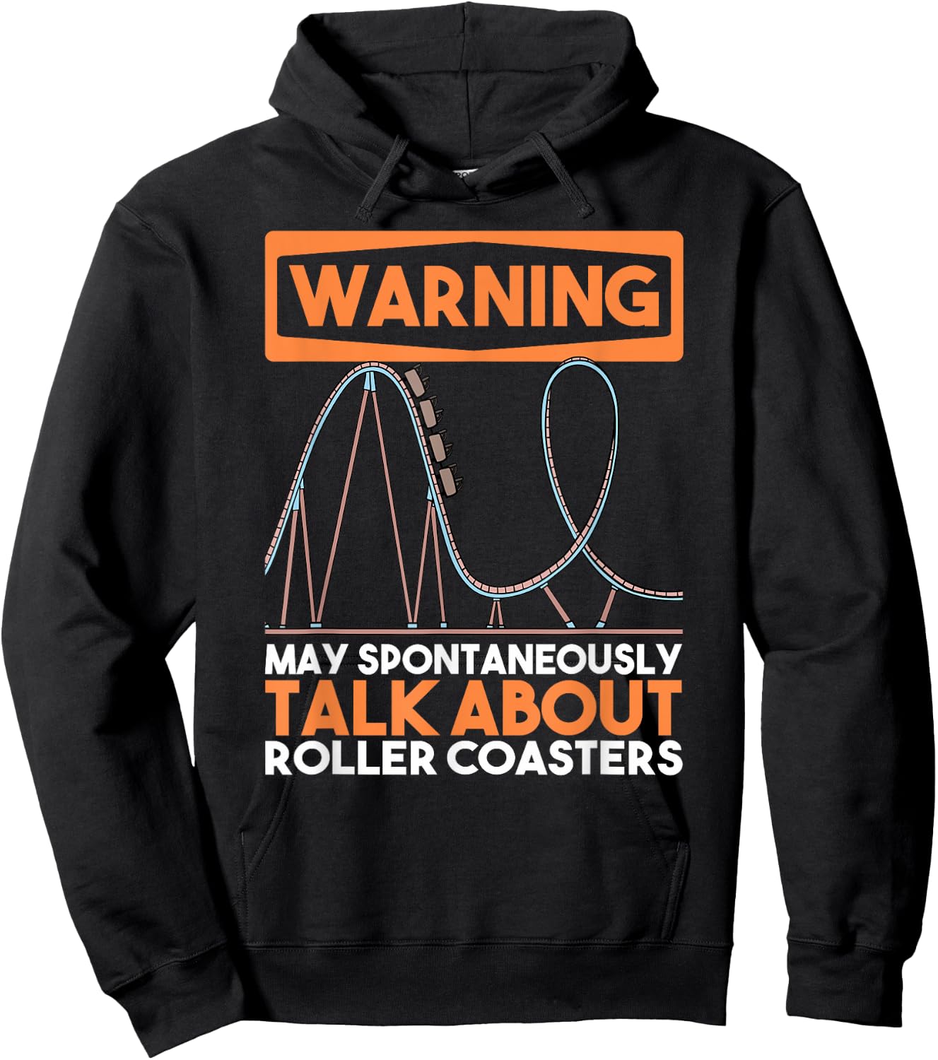 Warning May Spontaneously Dab And Talk About Roller Coasters Hoodie - Hoodie | Black