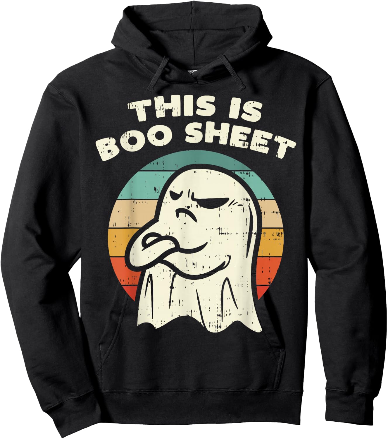 This Is Boo Sheet Ghost Retro Halloween Costume Men Women Hoodie - Hoodie | Black