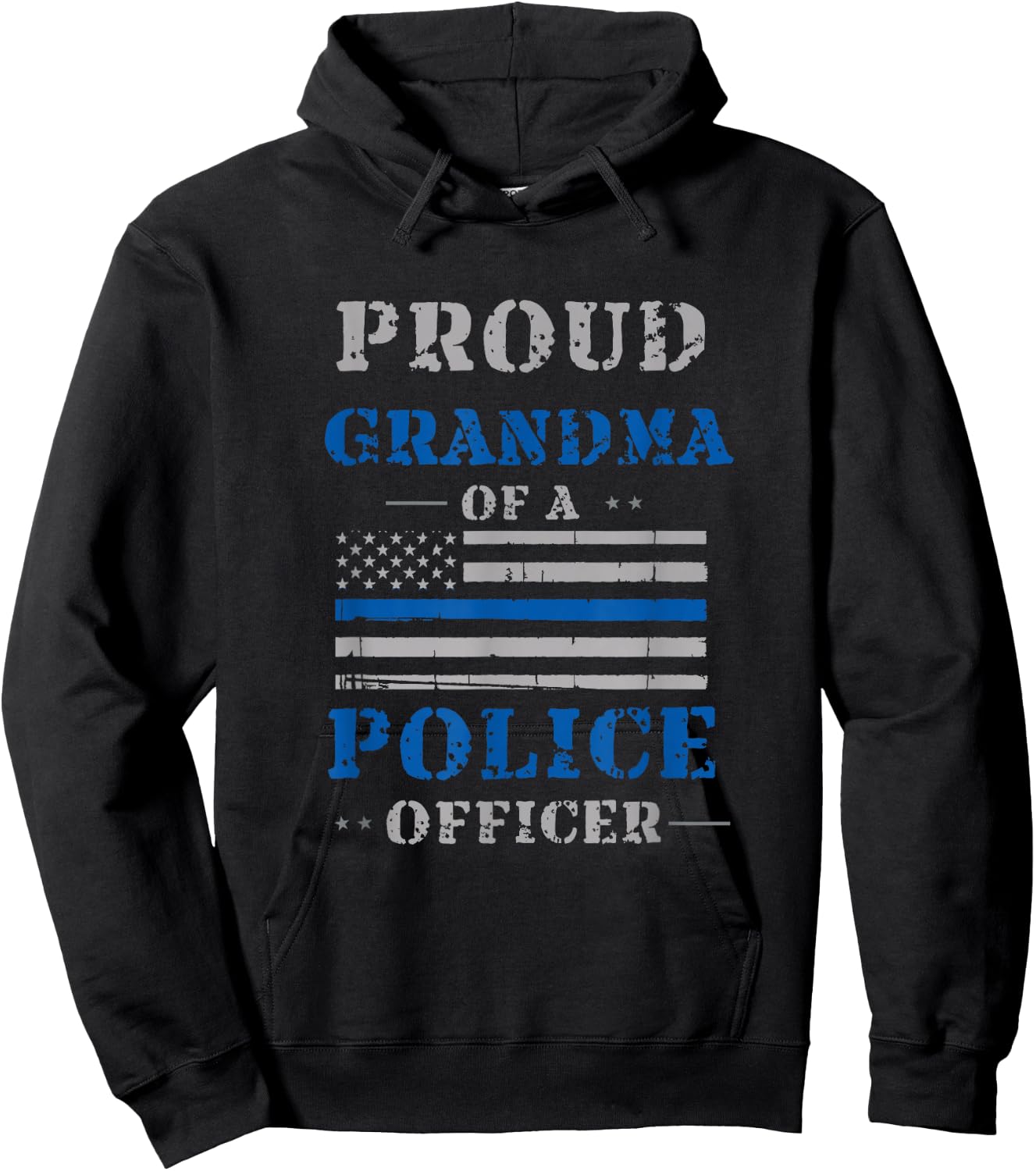 Proud Grandma of a Police Officer Law Enforcement Hoodie - Hoodie | Black