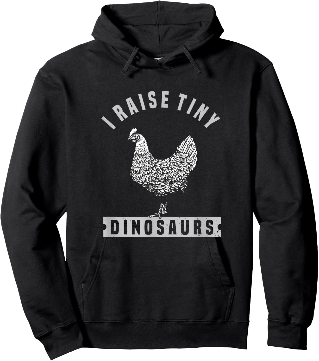 I Raise Tiny Dinosaurs Funny Chicken Farmer Hoodie - Hoodie | Black