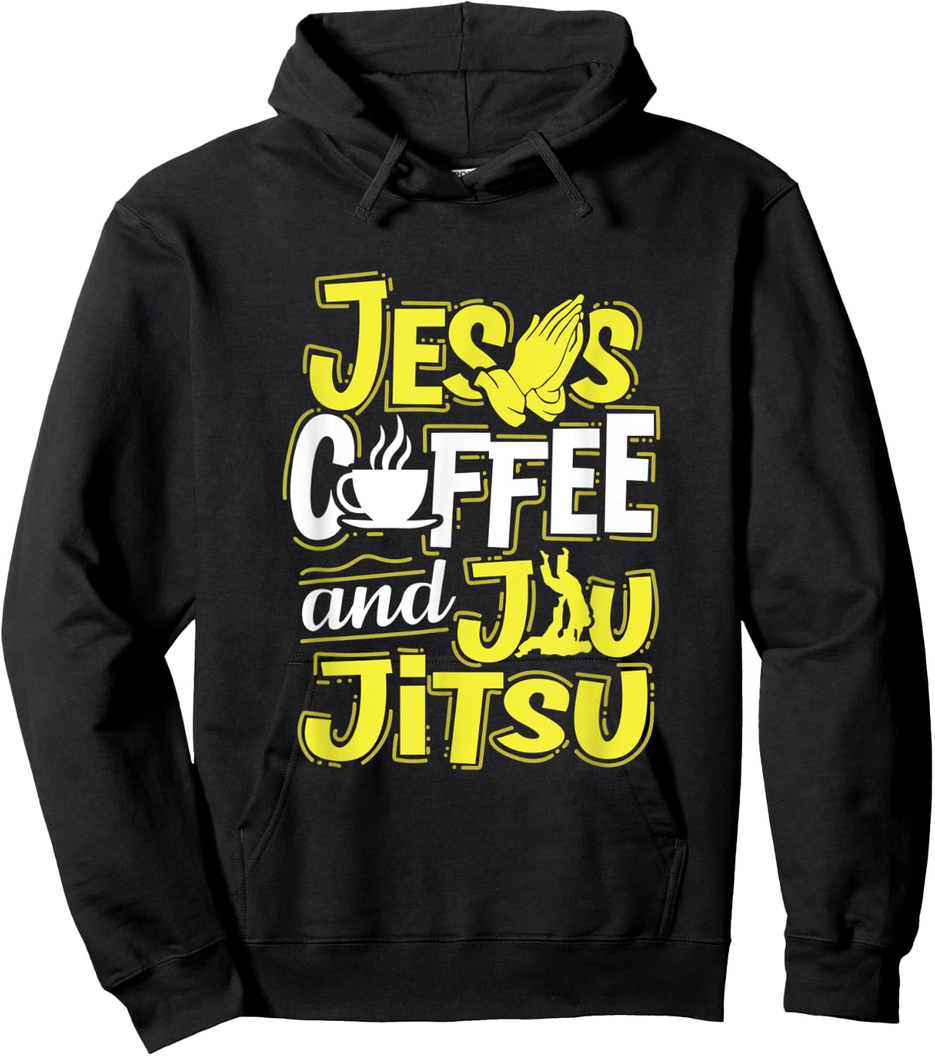 Jesus Coffee And Jiu-Jitsu Artwork For A Coffee Lover Hoodie - Hoodie | Black