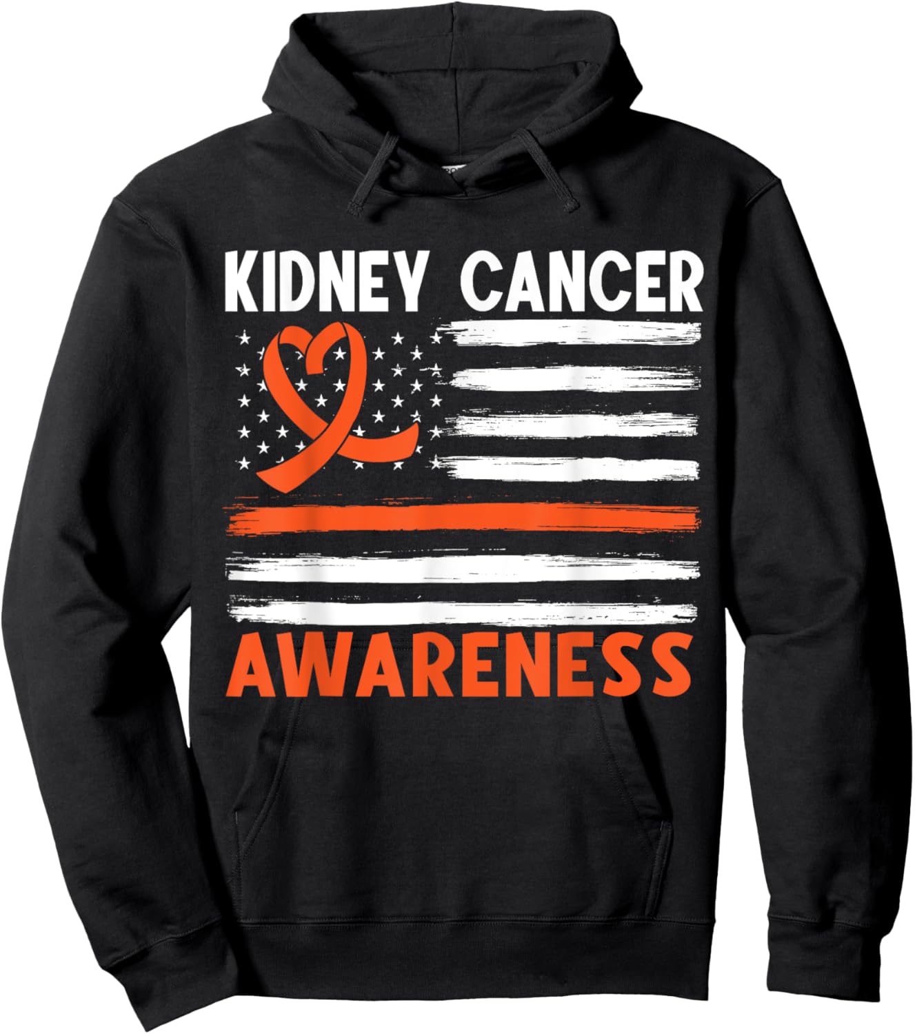 American Flag Kidney Cancer Awareness Hoodie - Hoodie | Black