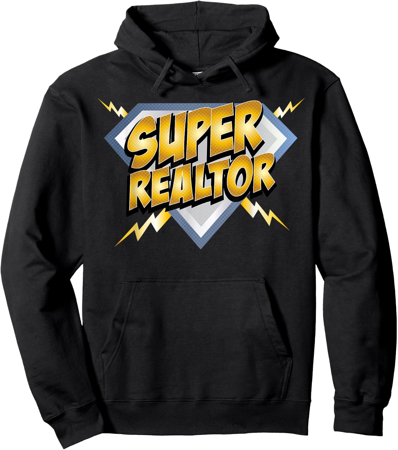 Super Realtor Superhero Comic Book Real Estate Broker Hoodie - Hoodie | Black