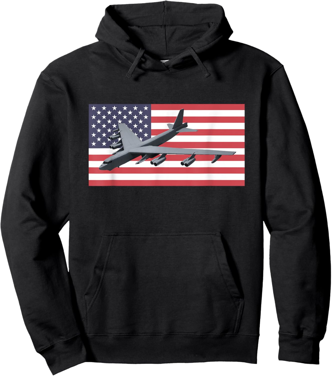 B-52 Stratofortress Bomber US American Flag Hoodie - Hoodie | Black