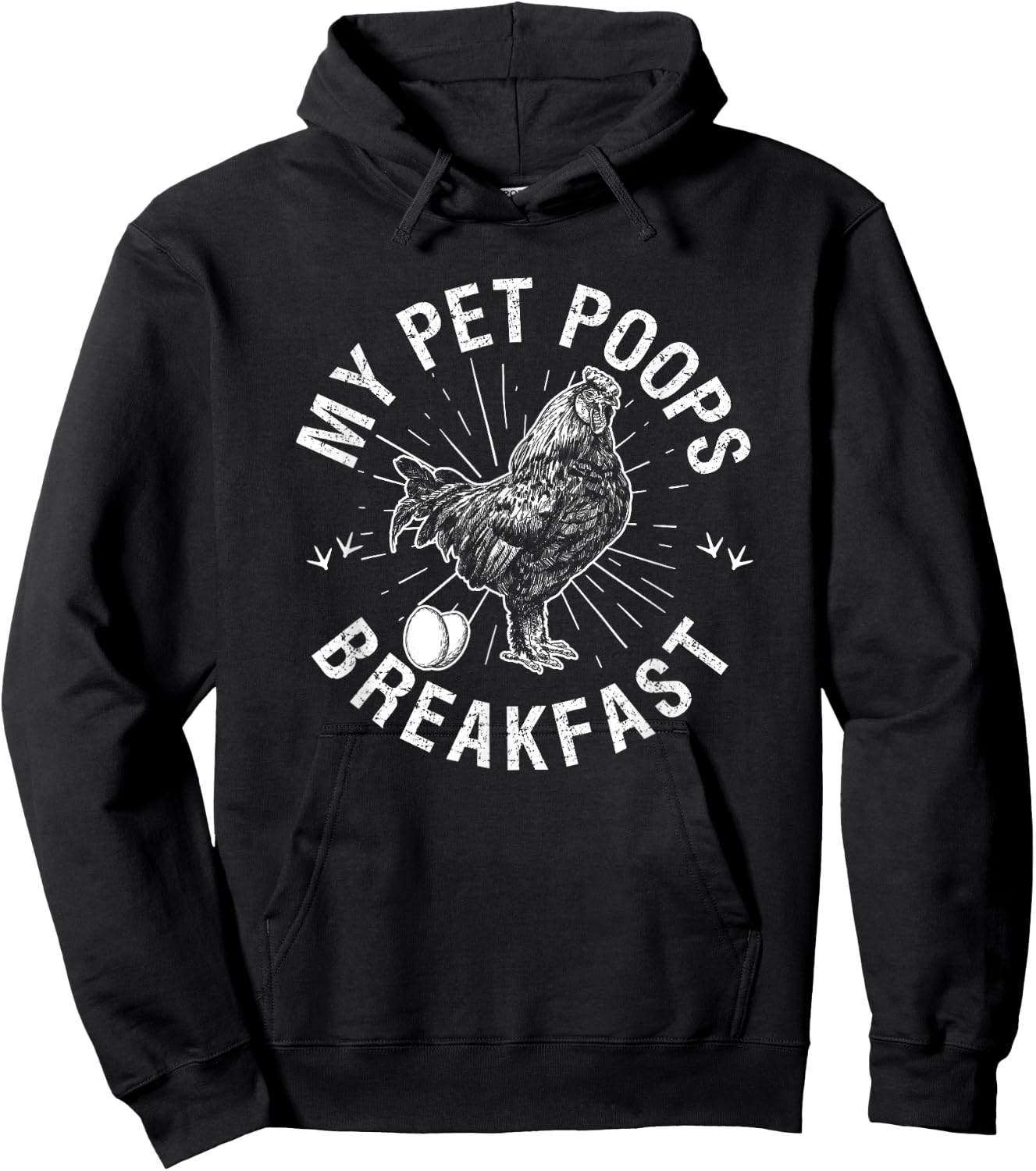 My Pet Poops Breakfast Eggs Farmer Chicken Lover Hoodie - Hoodie | Black