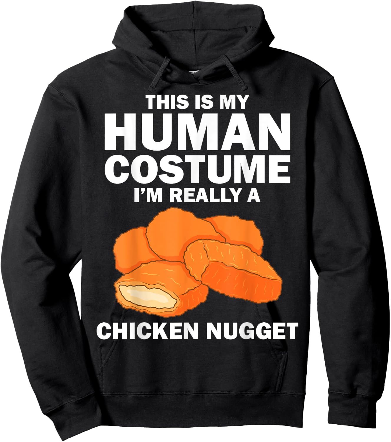 Funny Chicken Nugget Costume For Kids Fashion Nugget Foodie Hoodie - Hoodie | Black
