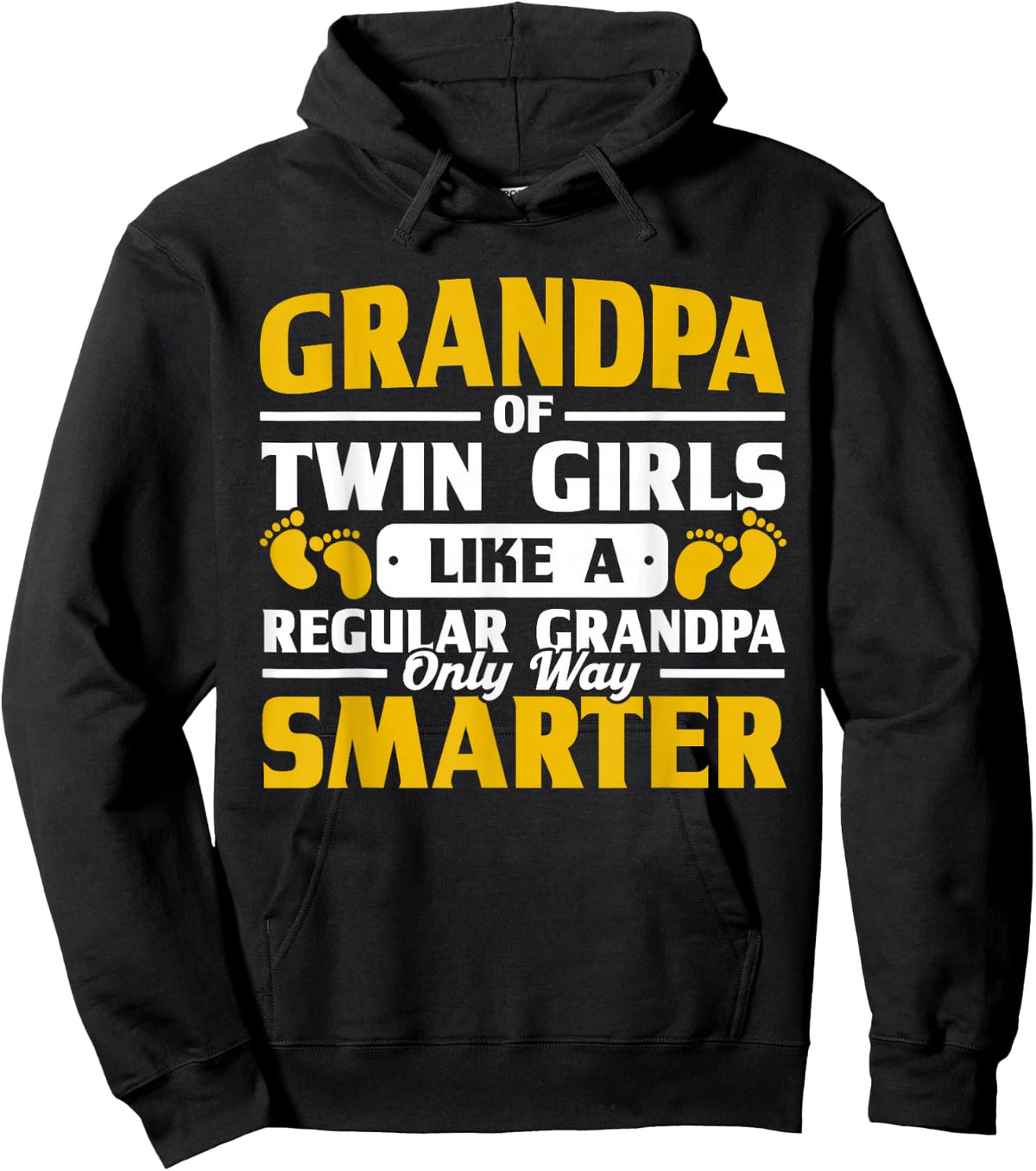 Grandpa Of Twin Girls Way Smarter Grandad Family Hoodie - Hoodie | Black