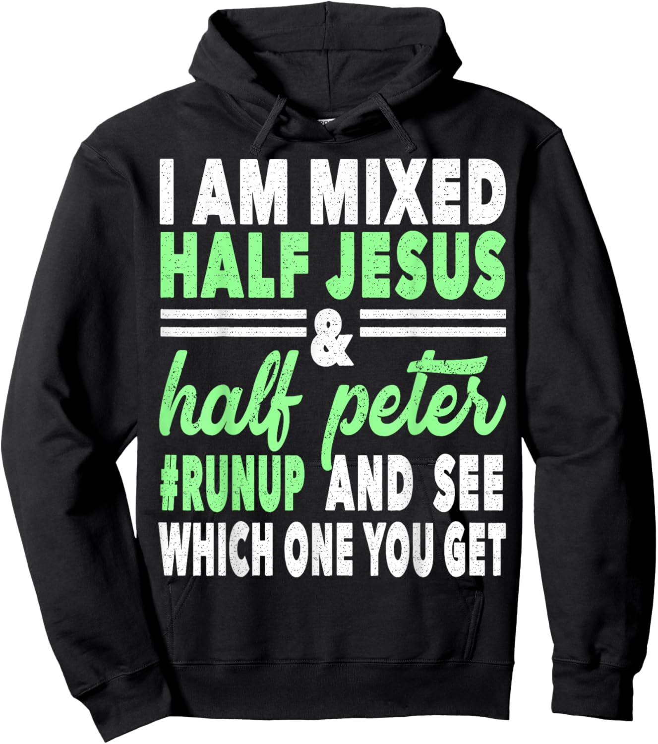Mixed Half Jesus and Half Peter Gift a Christians Hoodie - Hoodie | Black