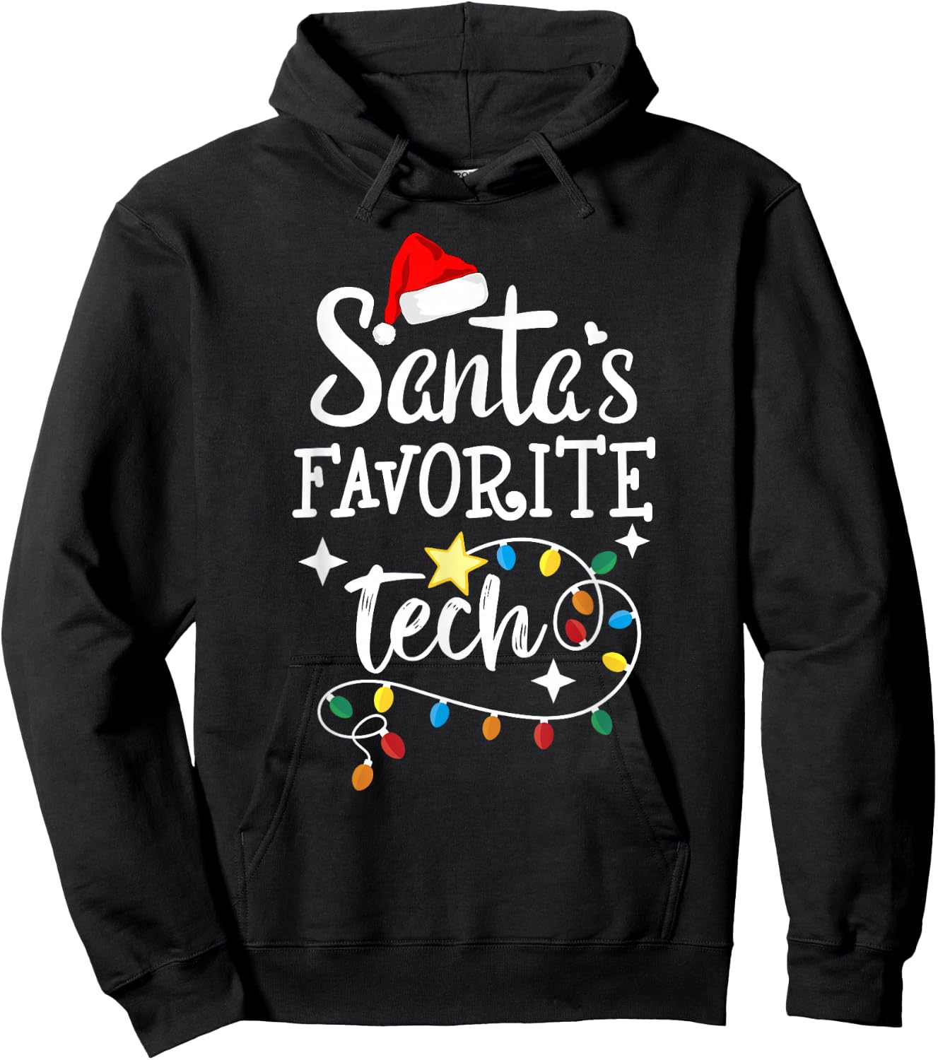 Santa's Favorite Tech - Merry Christmas Medical Technician Hoodie - Hoodie | Black