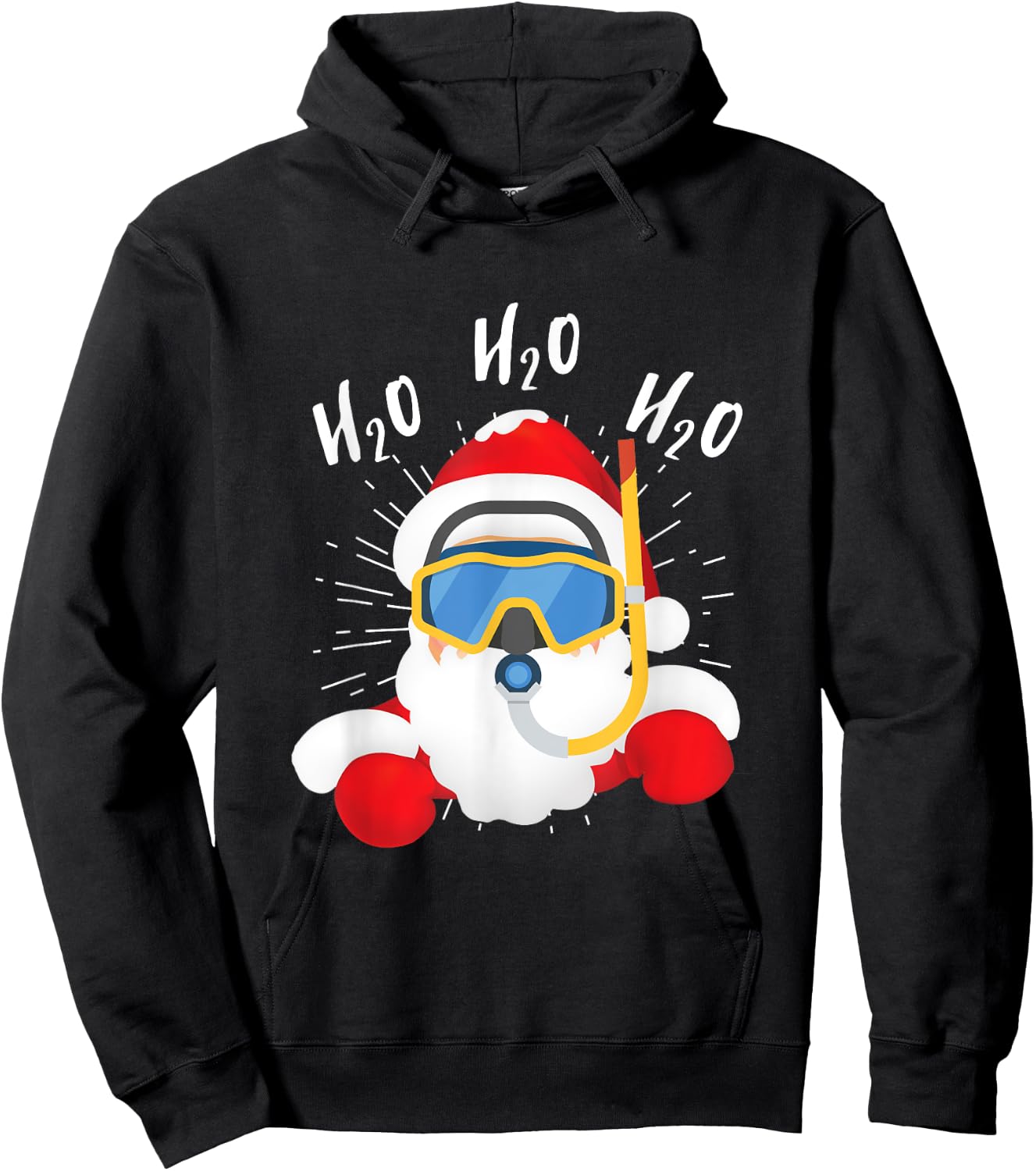 H2o Santa Claus Snorkeling Diving Chistmas Season Hoodie - Hoodie | Black