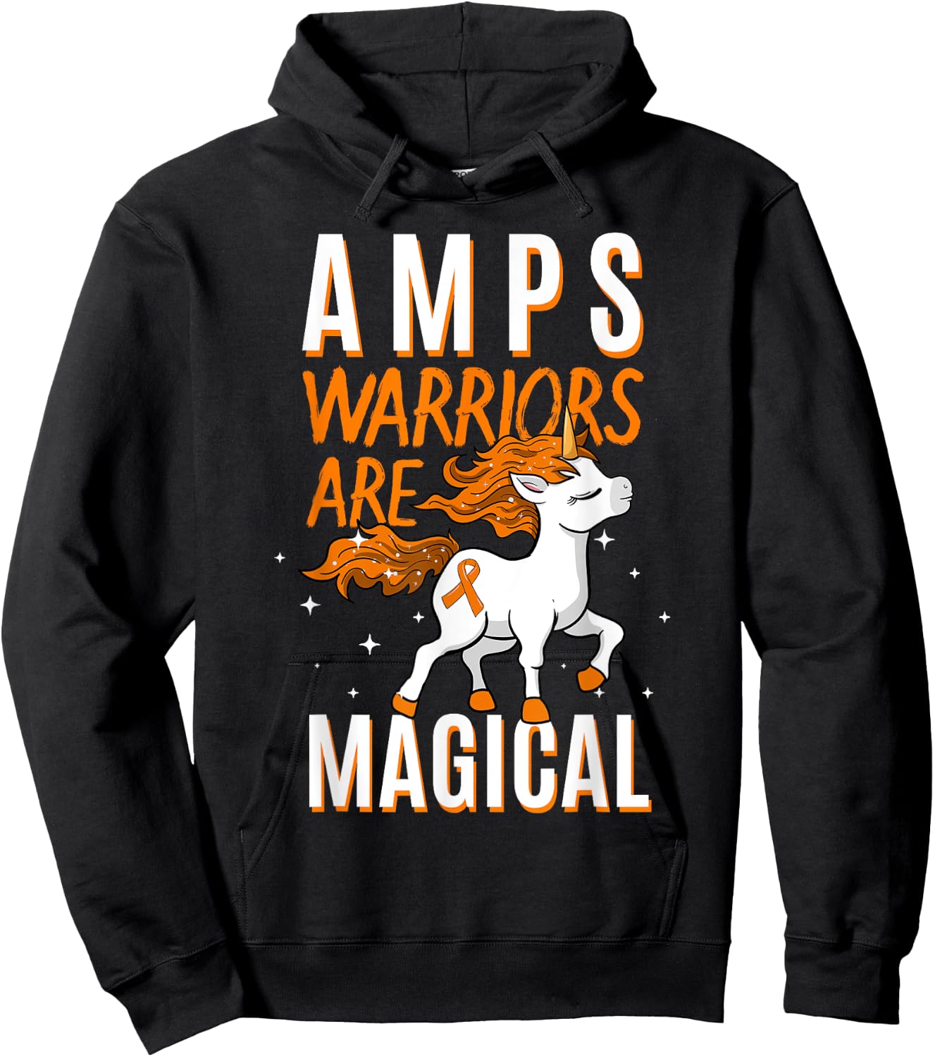 AMPS Warrior Amplified Pain Syndrome Awareness Unicorn Lover Hoodie - Hoodie | Black