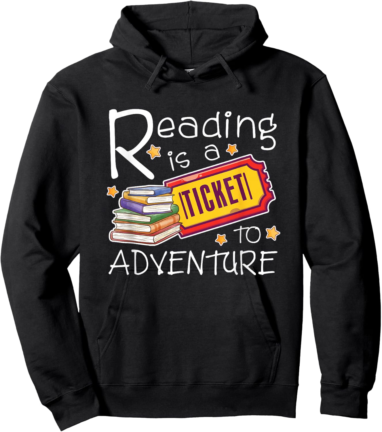 Reading Is A Ticket To Adventure Reading Hoodie - Hoodie | Black
