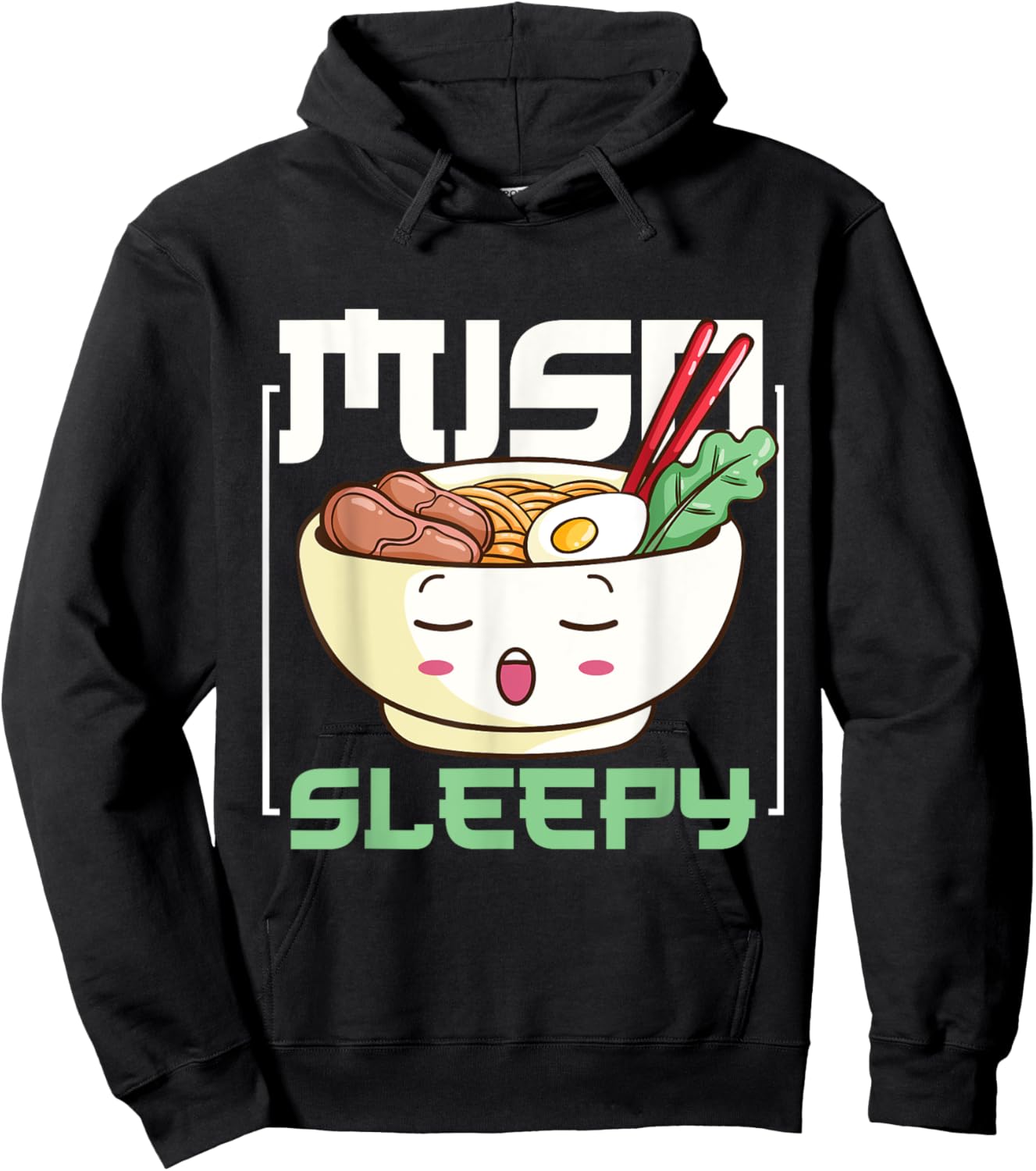 Miso sleepy Ramen Design for a Anime Manga Fan Hoodie - Hoodie | Black
