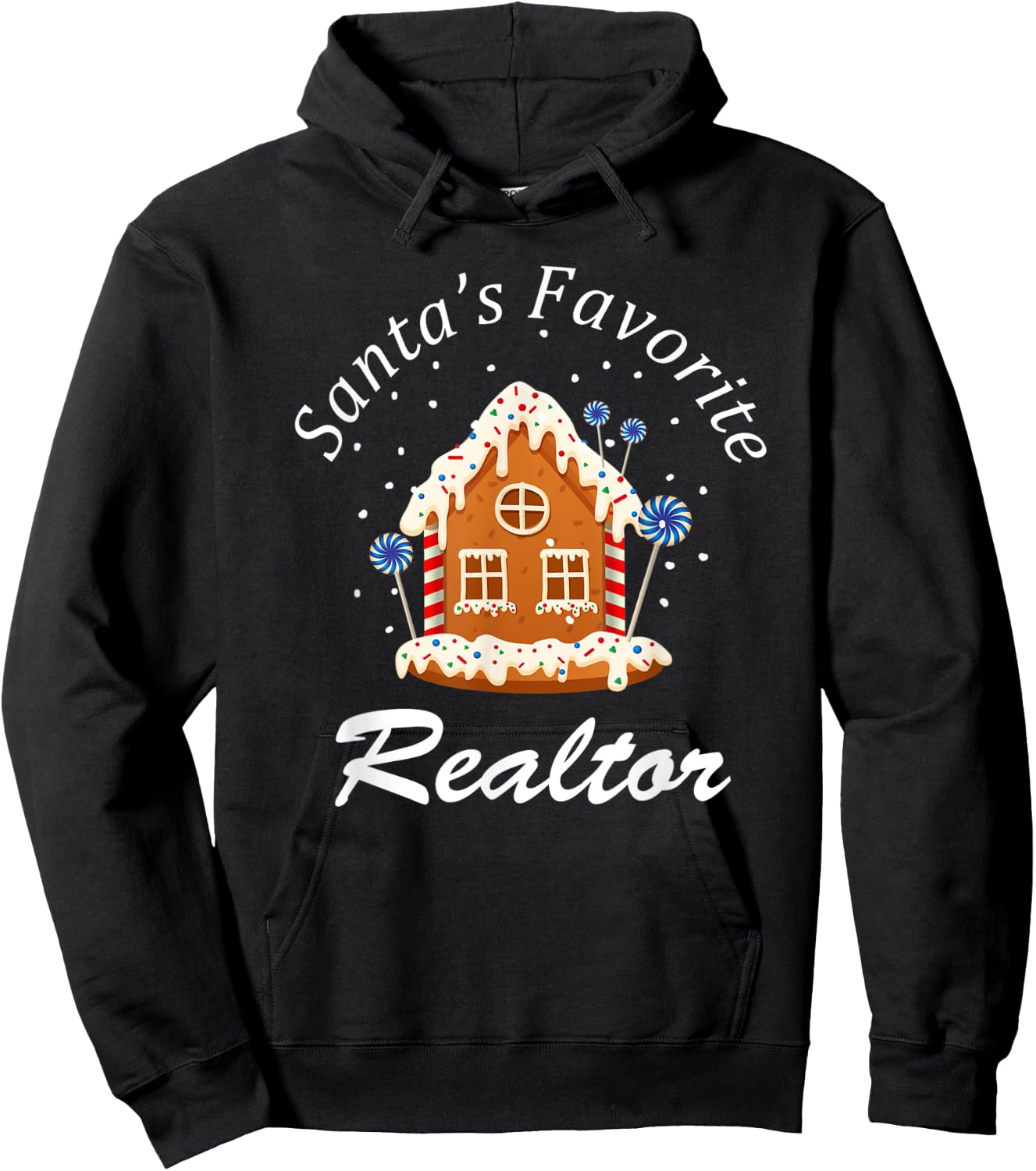 Santa’s Favorite Realtor Real Estate Agent Merry Christmas Hoodie - Hoodie | Black