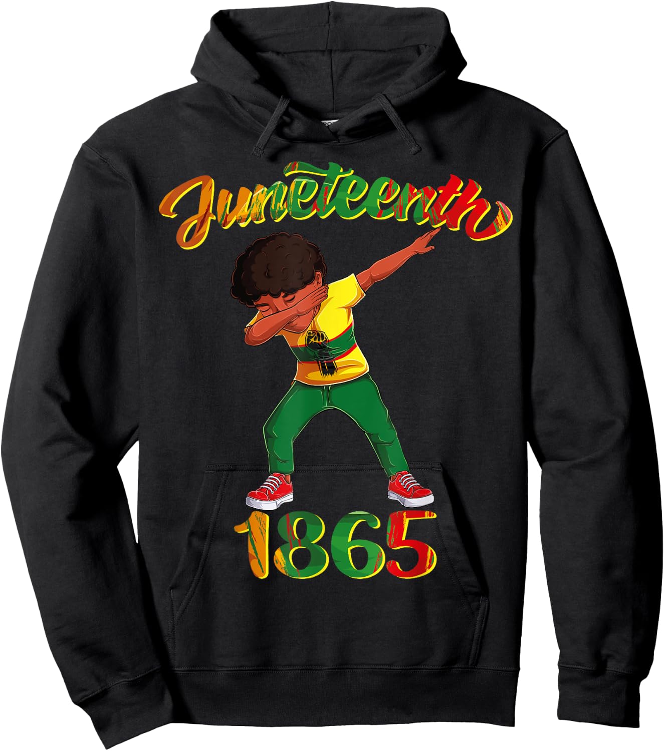 Juneteenth 1865 Dab Black Boy Brown Skin Afro American Boys Hoodie - Hoodie | Black