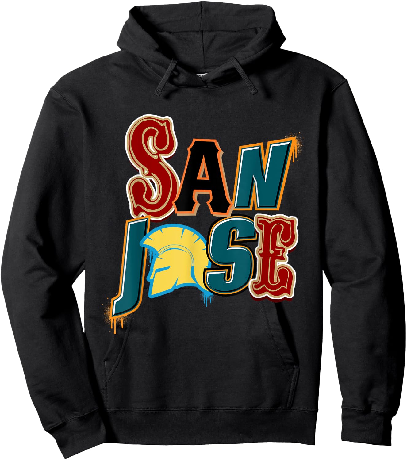San Jose Shirt, SJ Teams, San Jose Baseball, San Jose Tank Hoodie - Hoodie | Black