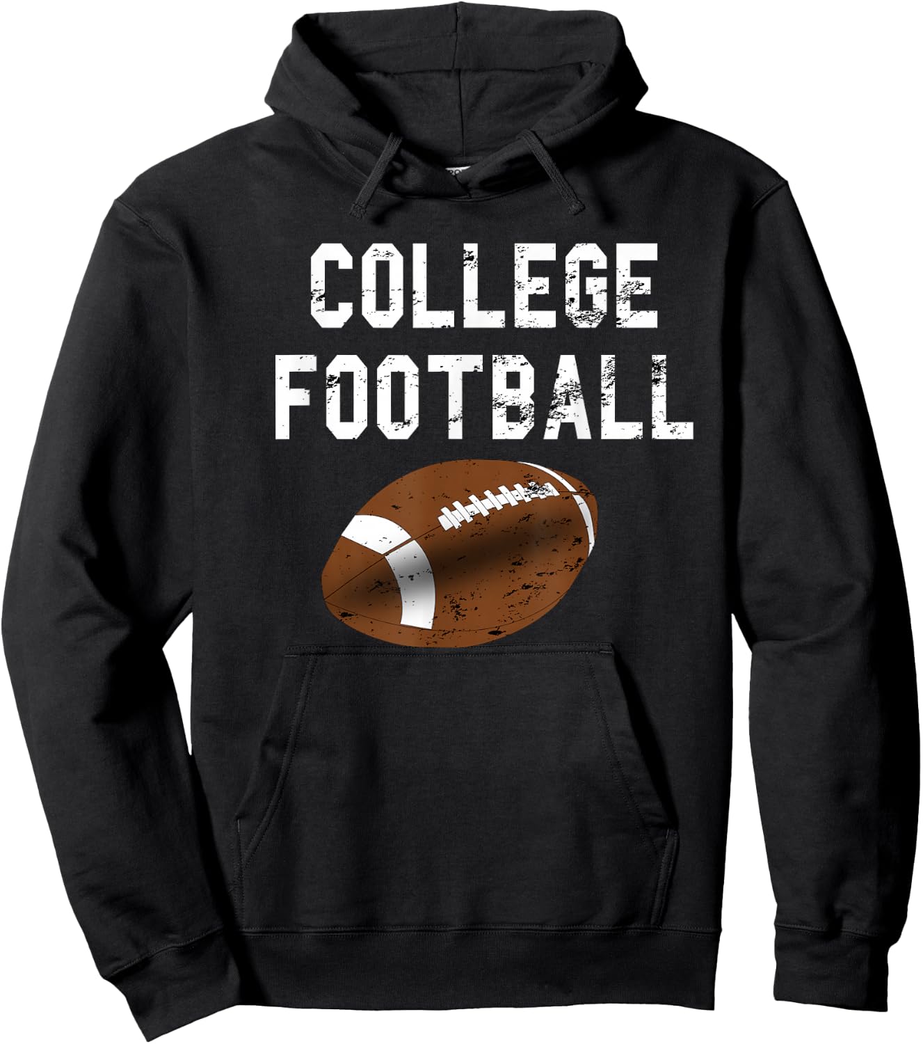 College Football Distressed Sports Fan Gift Hoodie - Hoodie | Black