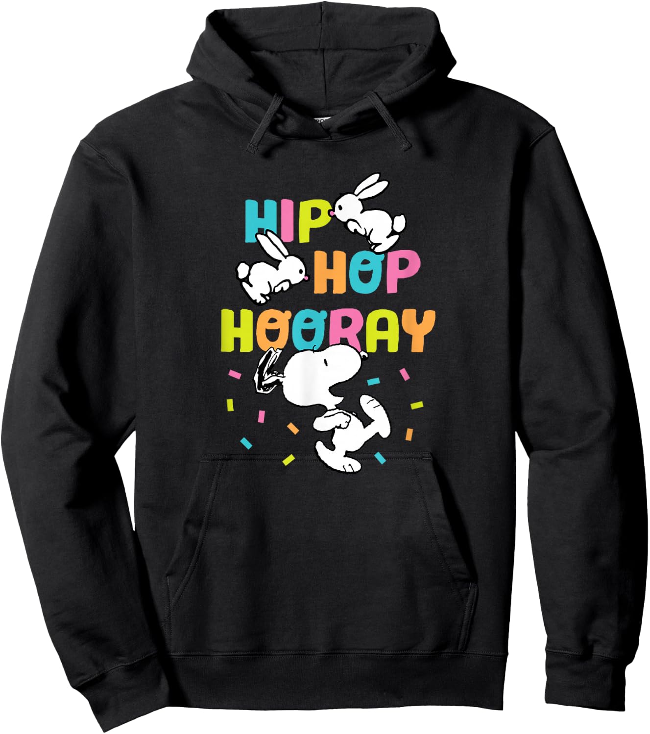 Peanuts - Easter Snoopy Rabbits Hip Hop Hooray Hoodie - Hoodie | Black