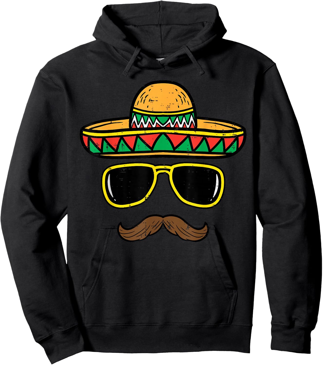Sombrero Face Cinco De Mayo Mexican Fiesta Party Kids Boys Hoodie - Hoodie | Black