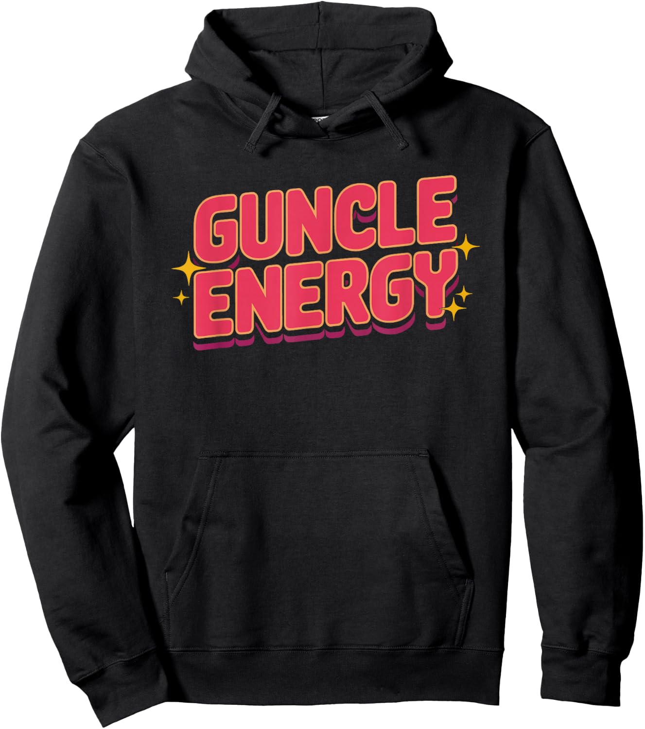 Guncle Energy Gay Pride Uncle Fabulous LGBTQ Family Proud Hoodie - Hoodie | Black