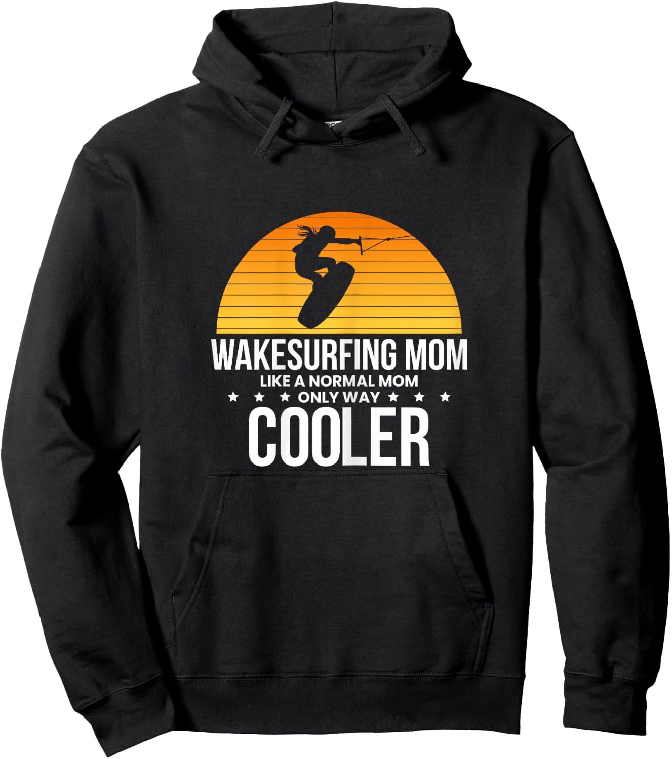 Wakesurfind Mom Mother Wakeboard Wakeboarder Wakeboarding Hoodie - Hoodie | Black