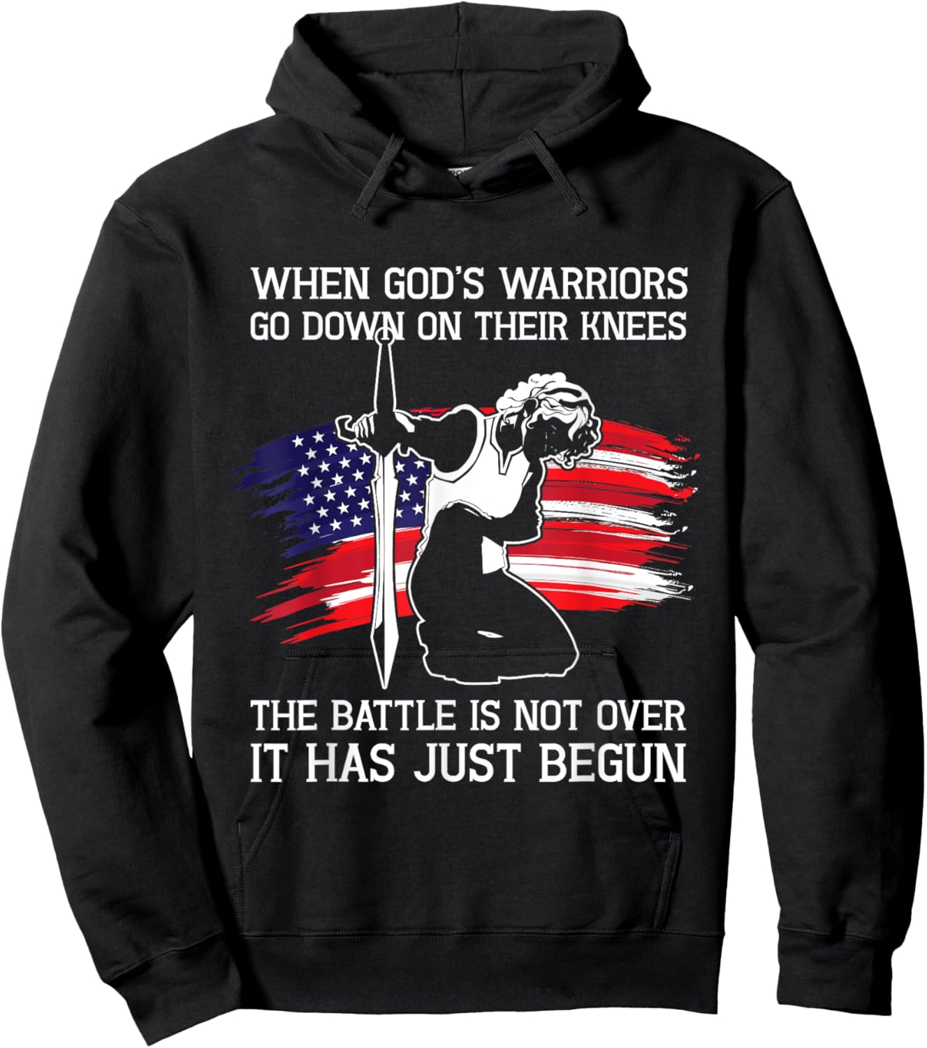 When Gods Warriors Go Down On Their Knees Christian Prayer Hoodie - Hoodie | Black