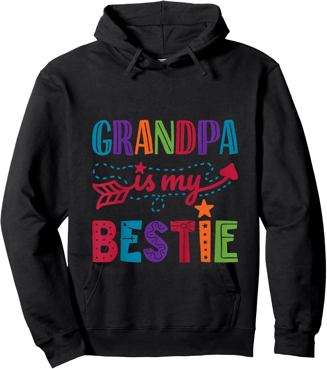 Grandpa Is My Bestie Grandparent Girl Papa Boy Toddler Hoodie - Hoodie | Black