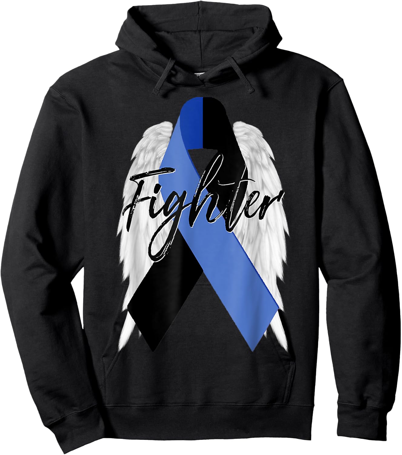 Ocular Melanoma Cancer Survivor Fighter Wings Ribbon Hoodie - Hoodie | Black