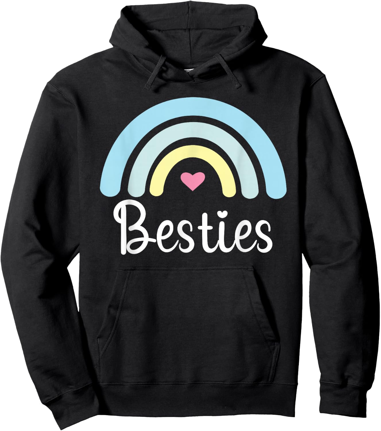 Besties BFF Heart Best Friends Bestie Hoodie - Hoodie | Black
