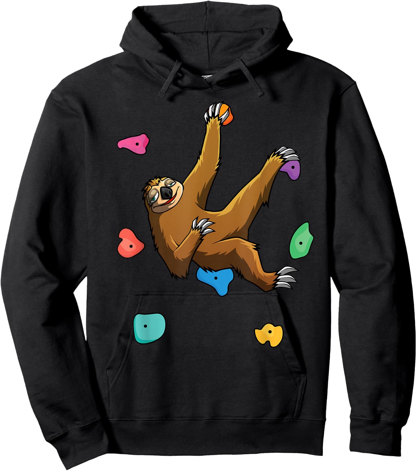 Funny Sloth Bouldering Design Men Women Kids Rock Climbers Hoodie - Hoodie | Black