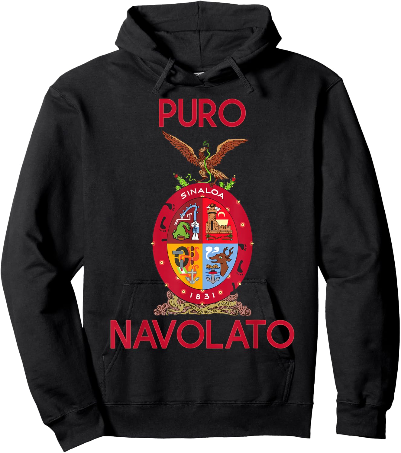 Navolato Sinaloa Estado De Mexico Escudo Eagle Aguila Hoodie - Hoodie | Black