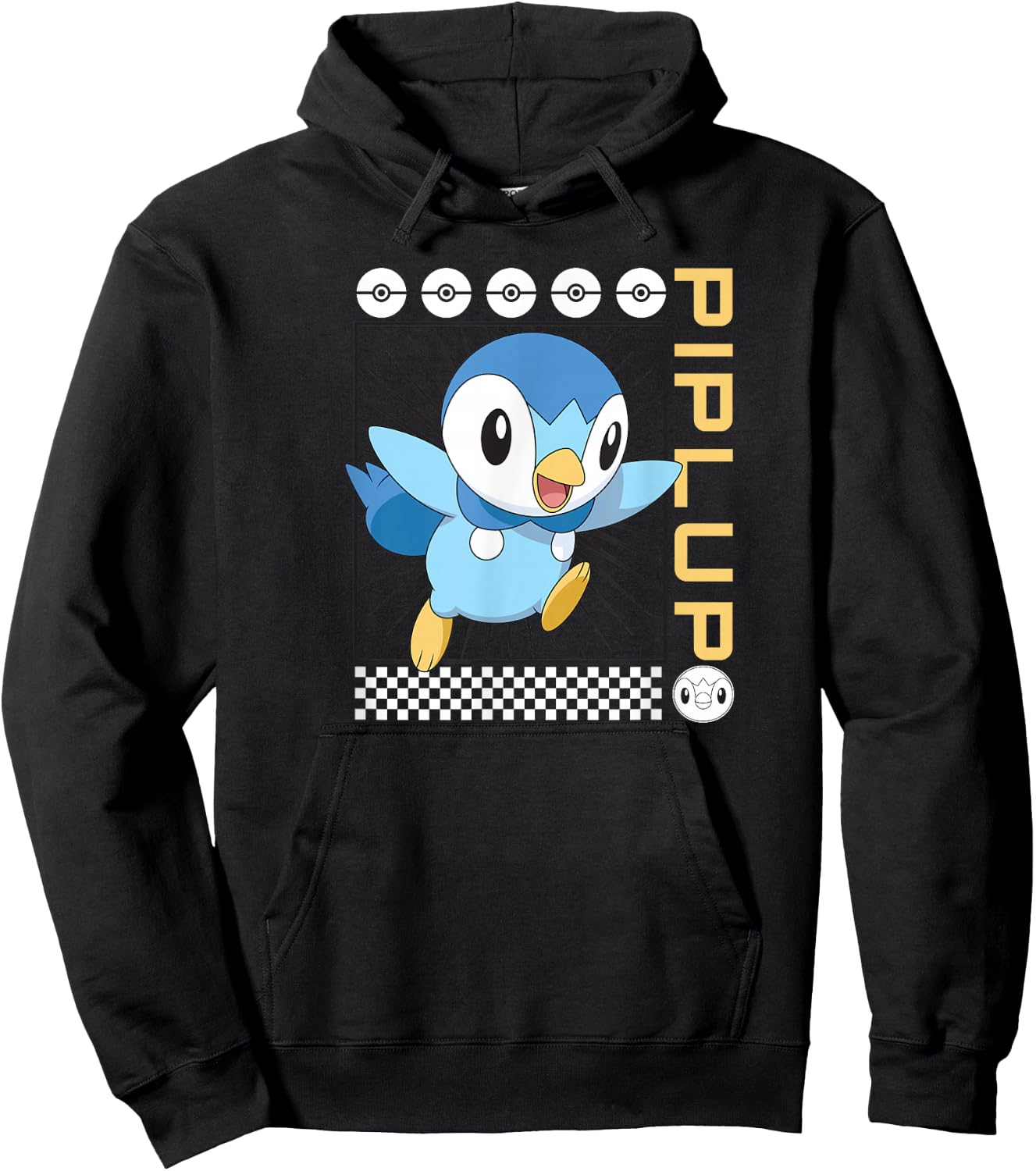 Pokemon Piplup , Blue, Small Hoodie - Hoodie | Black