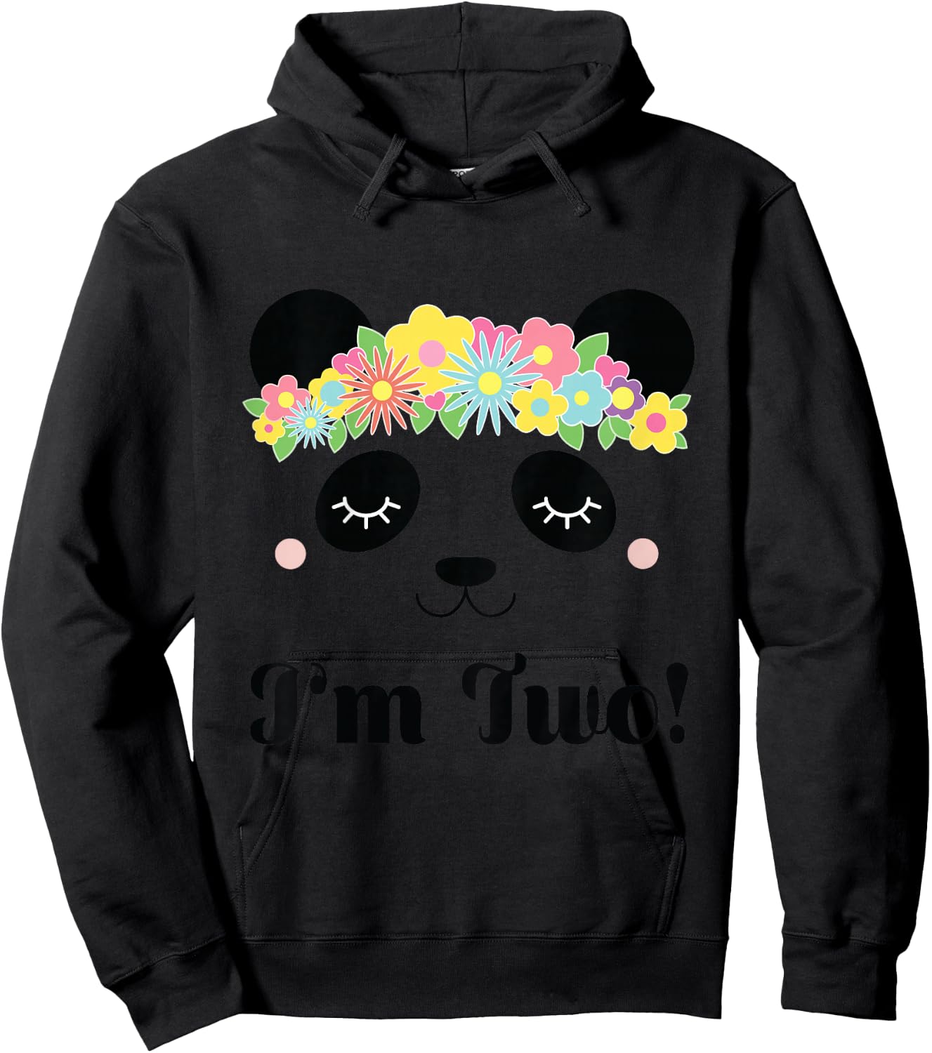 2nd Birthday Panda 2 Year Old Girl Hoodie - Hoodie | Black