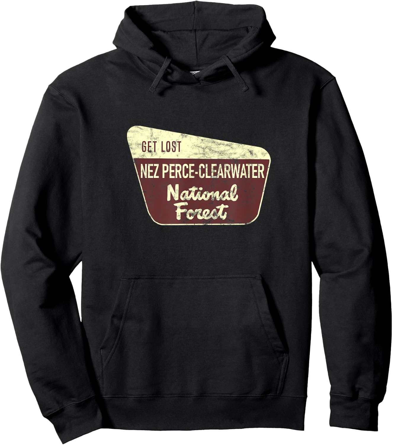 Get Lost Nez Perce-Clearwater National Forest Hiking Camping Hoodie - Hoodie | Black