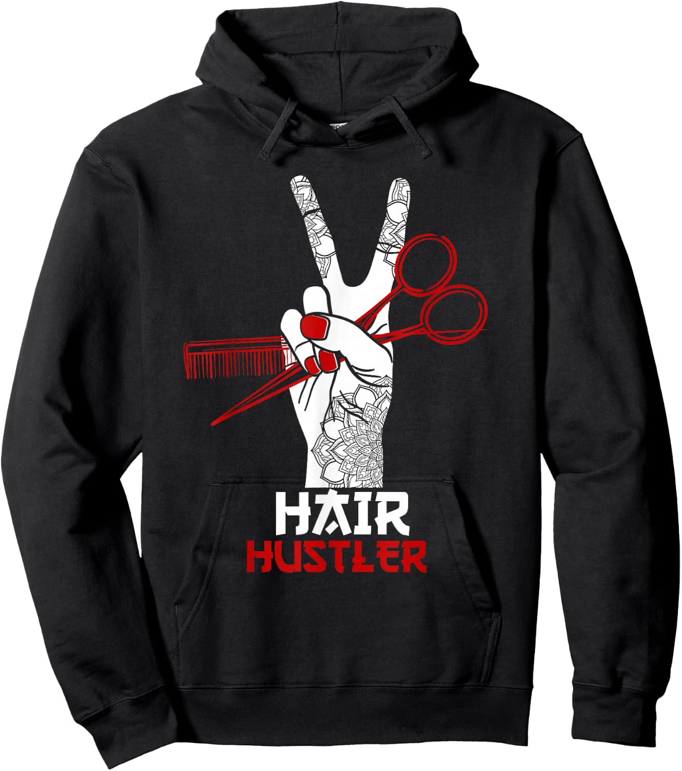 Hair Hustler Barber Hair Stylist Hairdresser Hoodie - Hoodie | Black