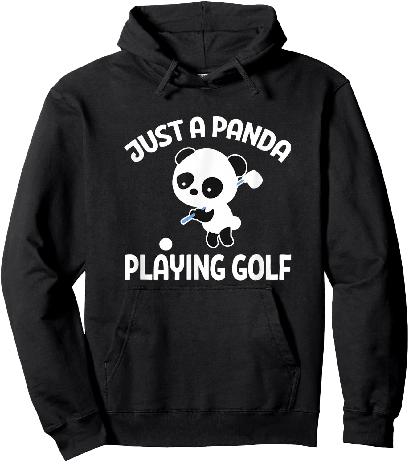 Panda Golfing Golfer Just A Panda Playing Golf Hoodie - Hoodie | Black