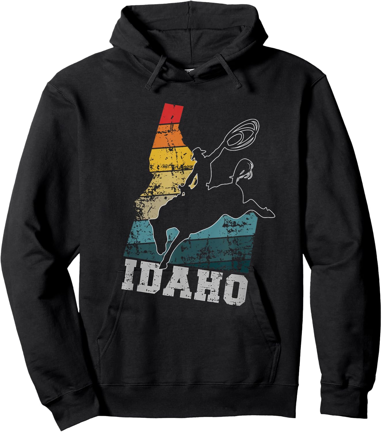 Vintage Idaho Cowboy Hoodie - Hoodie | Black