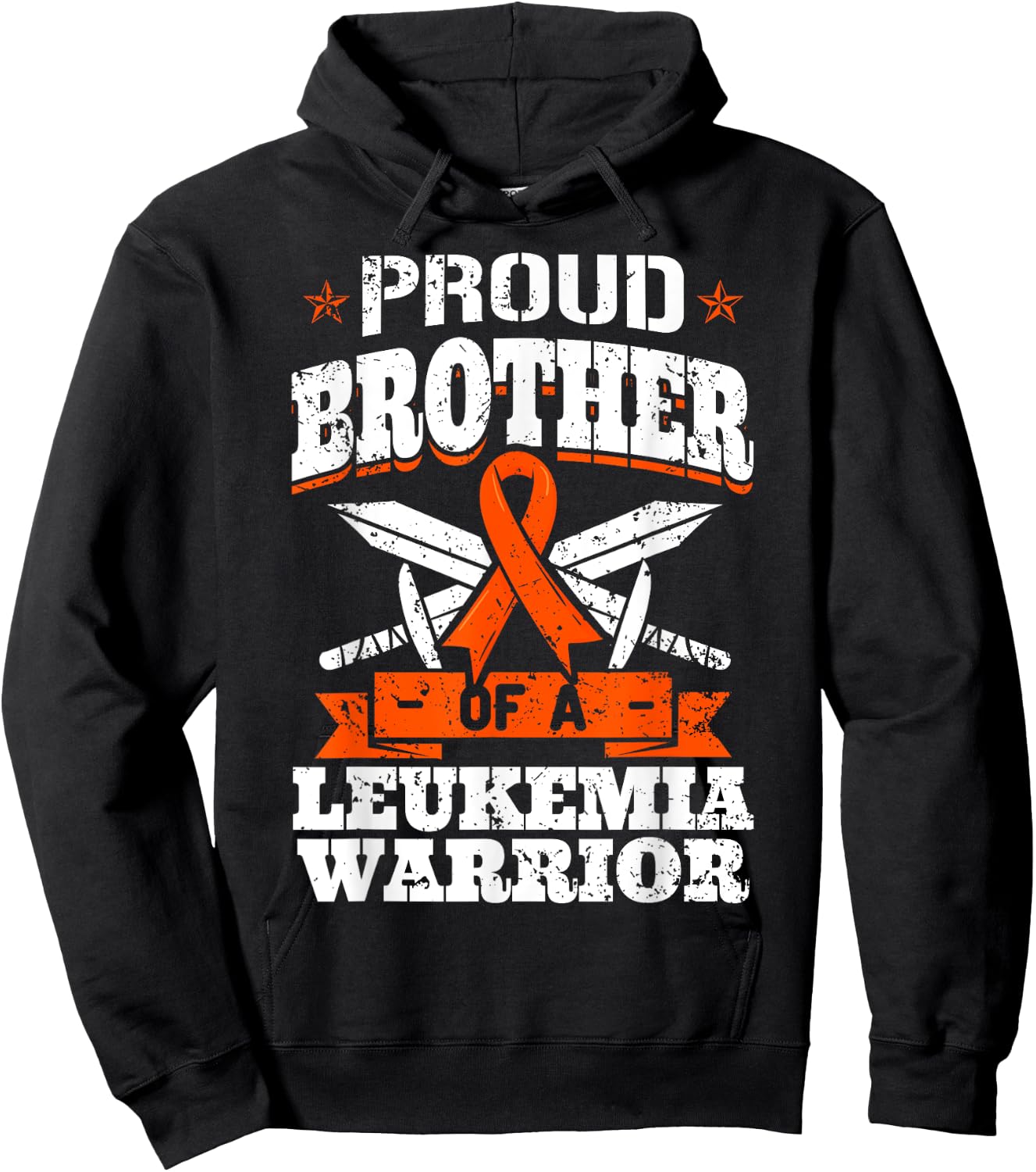 Proud Brotther Of A Leukemia Warrior Bro Awareness Ribbon Hoodie - Hoodie | Black