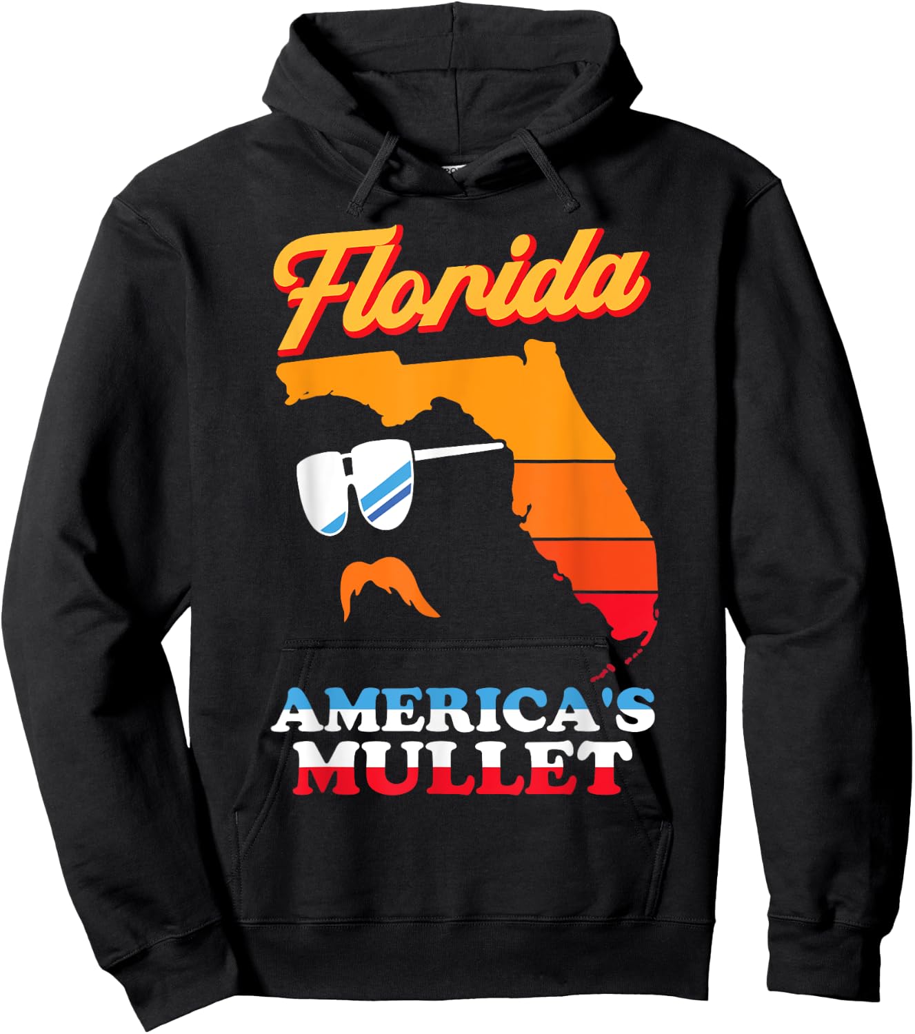 Florida America's Mullet - Funny Patriot Merica Sunny State Hoodie - Hoodie | Black