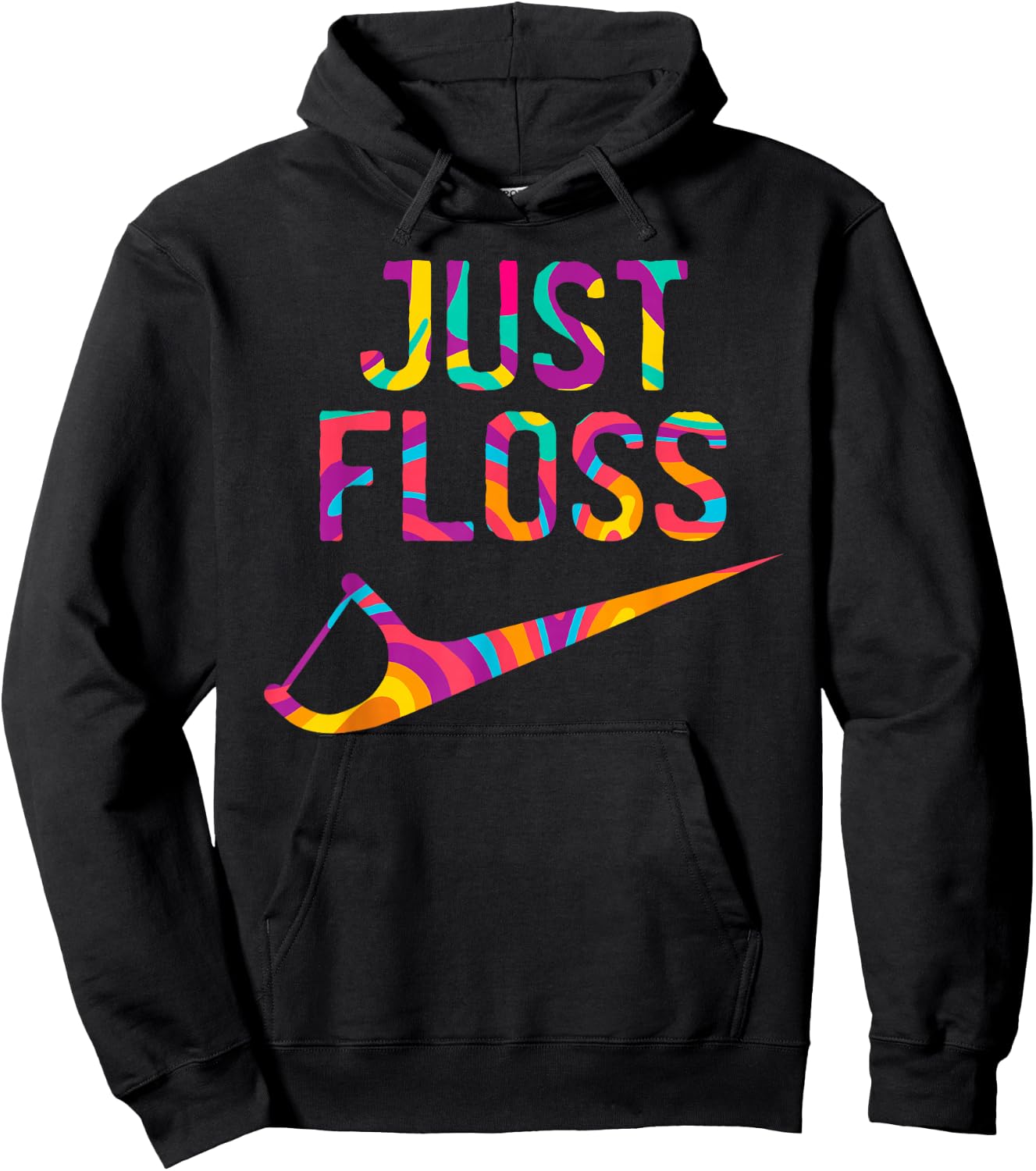 Just Floss Funny Dental Oral Hygienist RDH Dentist Assistant Small Hoodie - Hoodie | Black