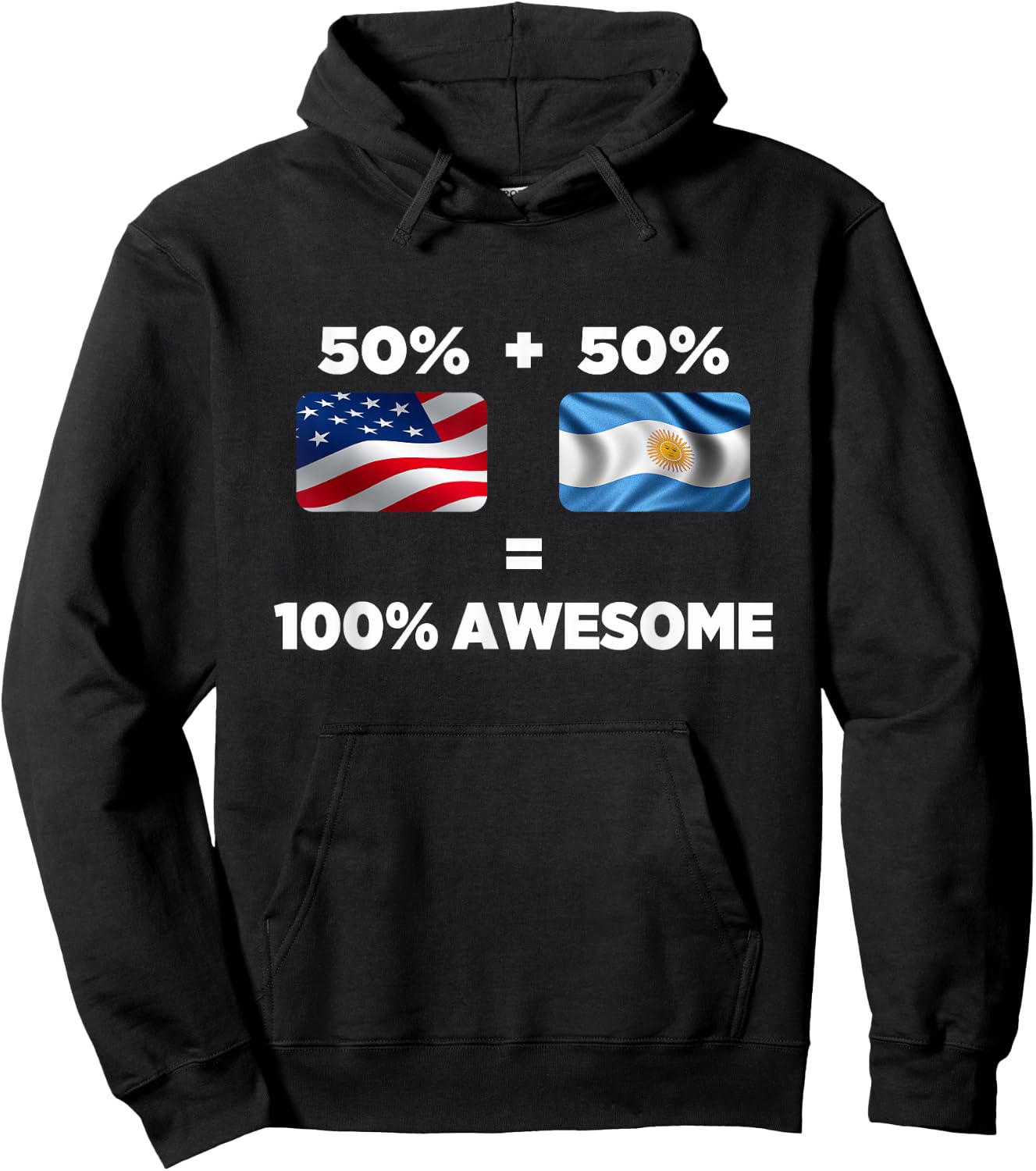 Half American Half Argentinian Totally Awesome T Shirt Hoodie - Hoodie | Black
