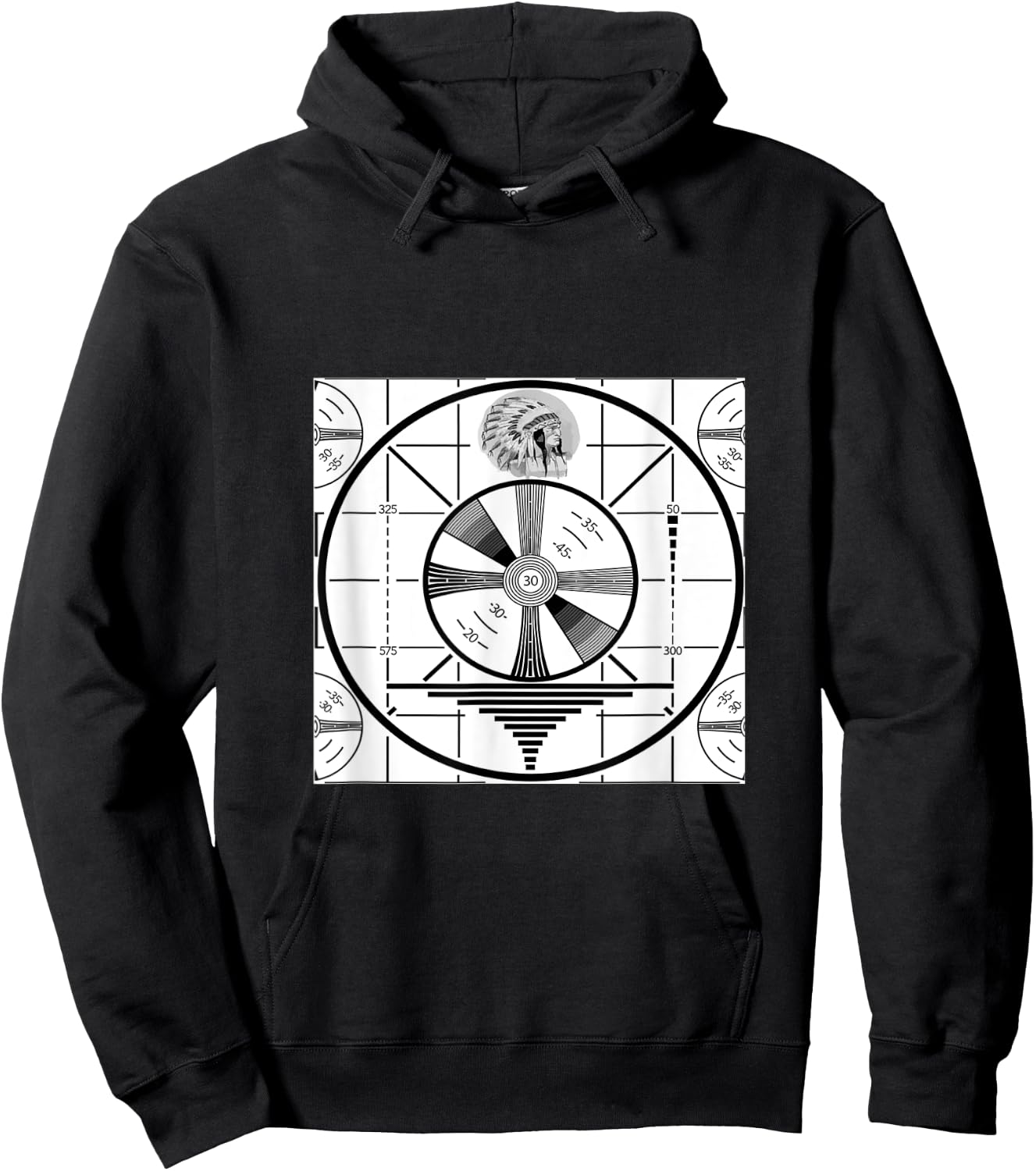 Indian Head Test Pattern Vintage American Television Hoodie - Hoodie | Black