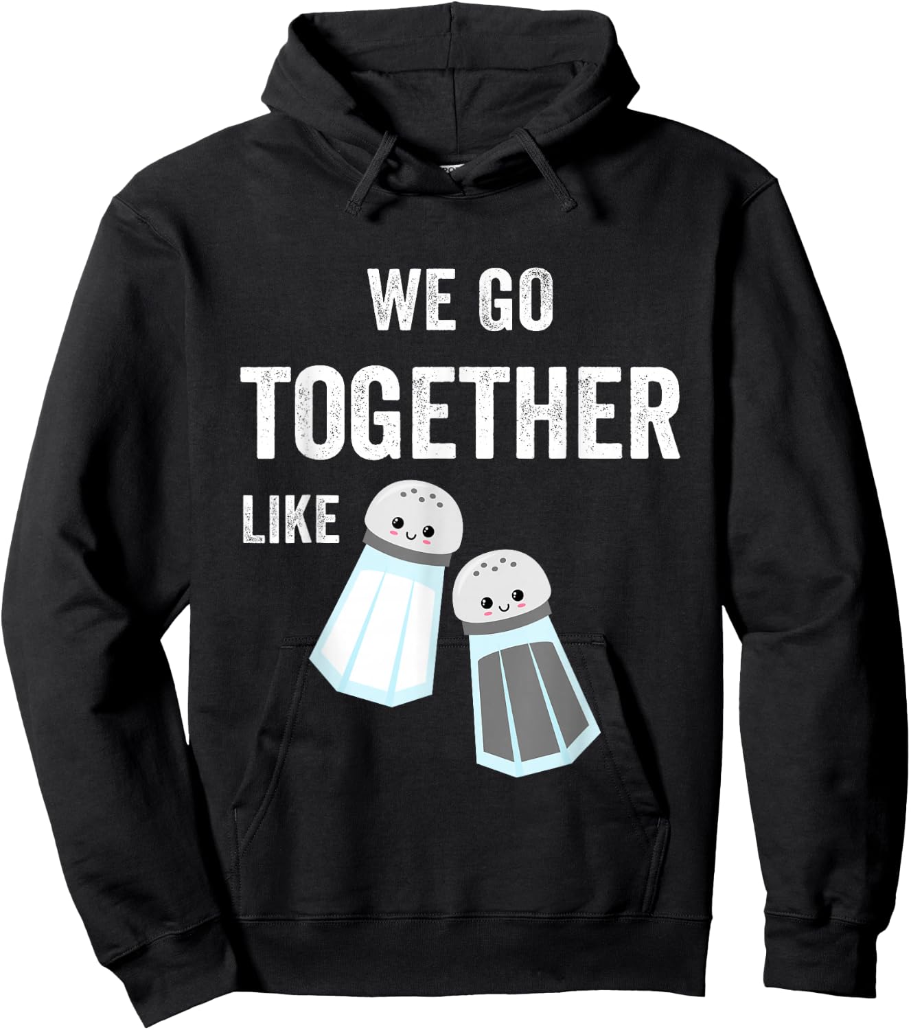 Salt and Pepper Matching Couples PJs Bestie 2 Best Friends Hoodie - Hoodie | Black