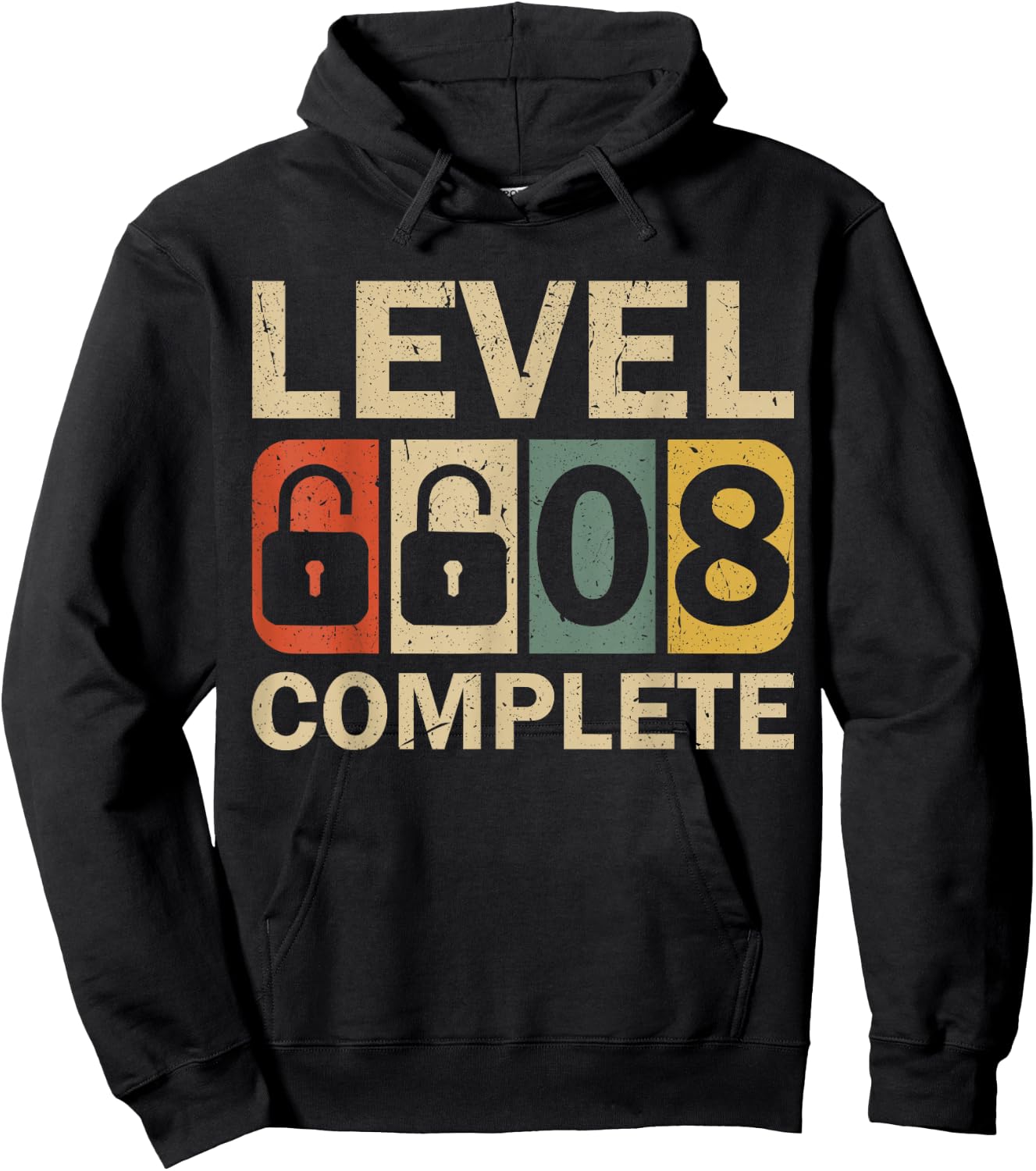Level 8 Complete for Couples Funny 8th Wedding Anniversary Hoodie - Hoodie | Black
