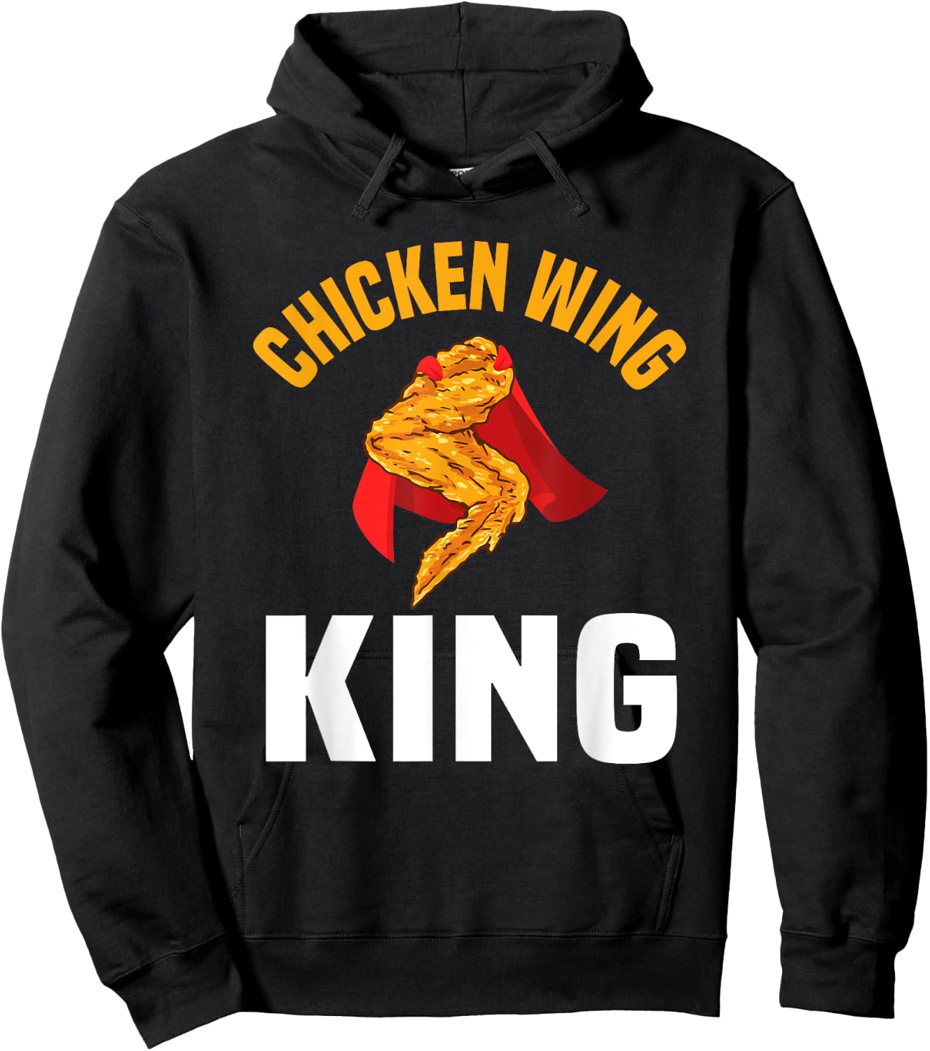 Funny Chicken Wing King Design Fast Food Men Hoodie - Hoodie | Black